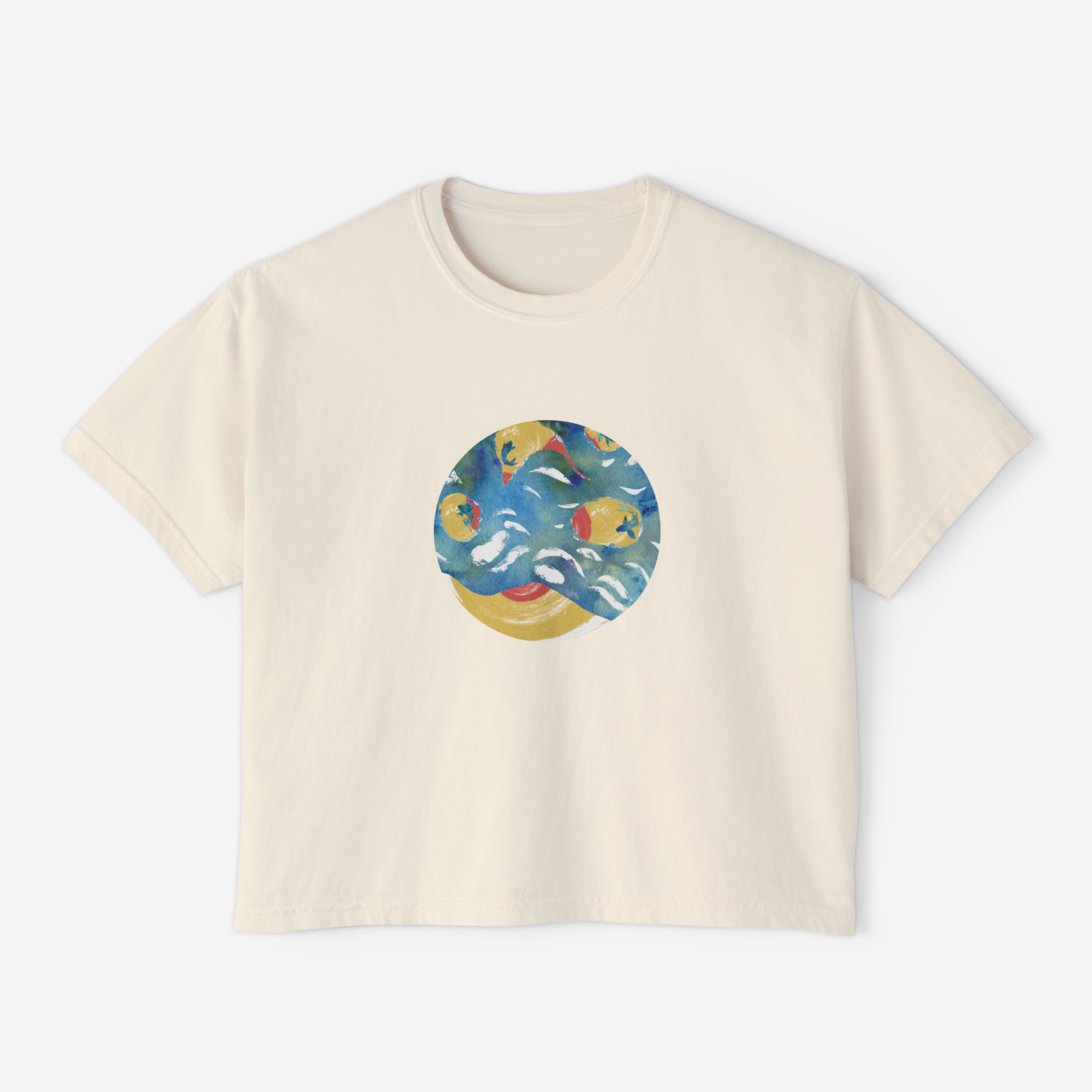 Ocean Waves boxy womens tshirt