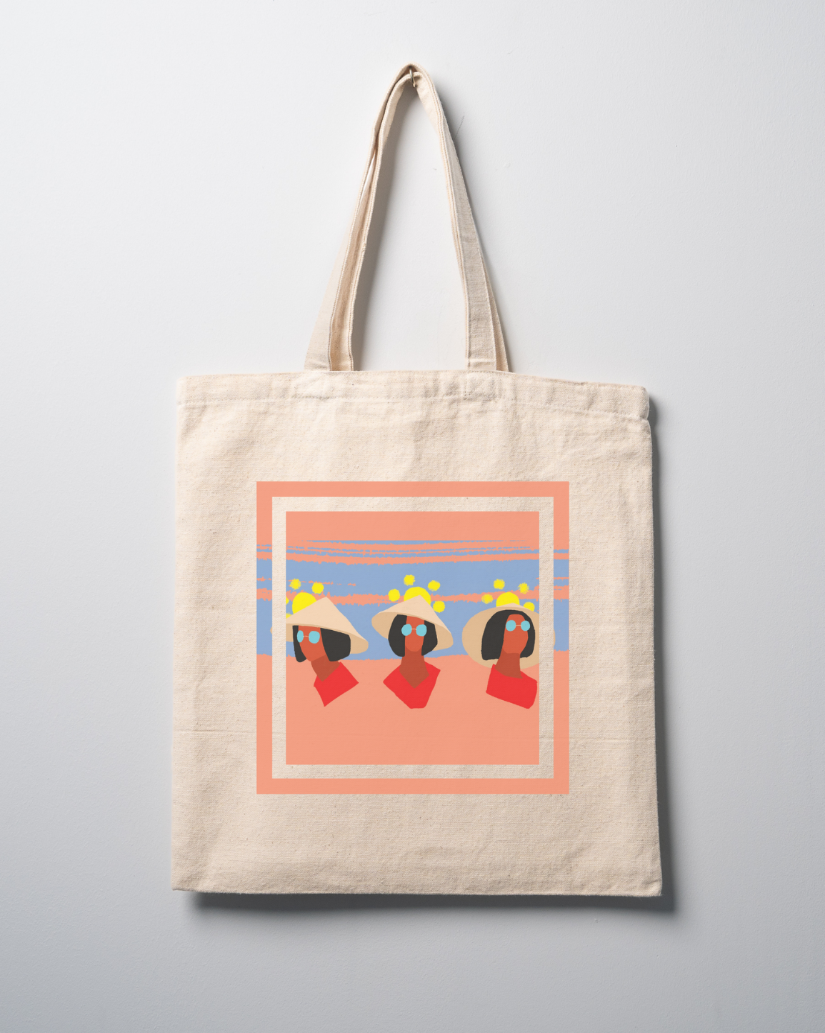 Colorful summer tote bag canvas