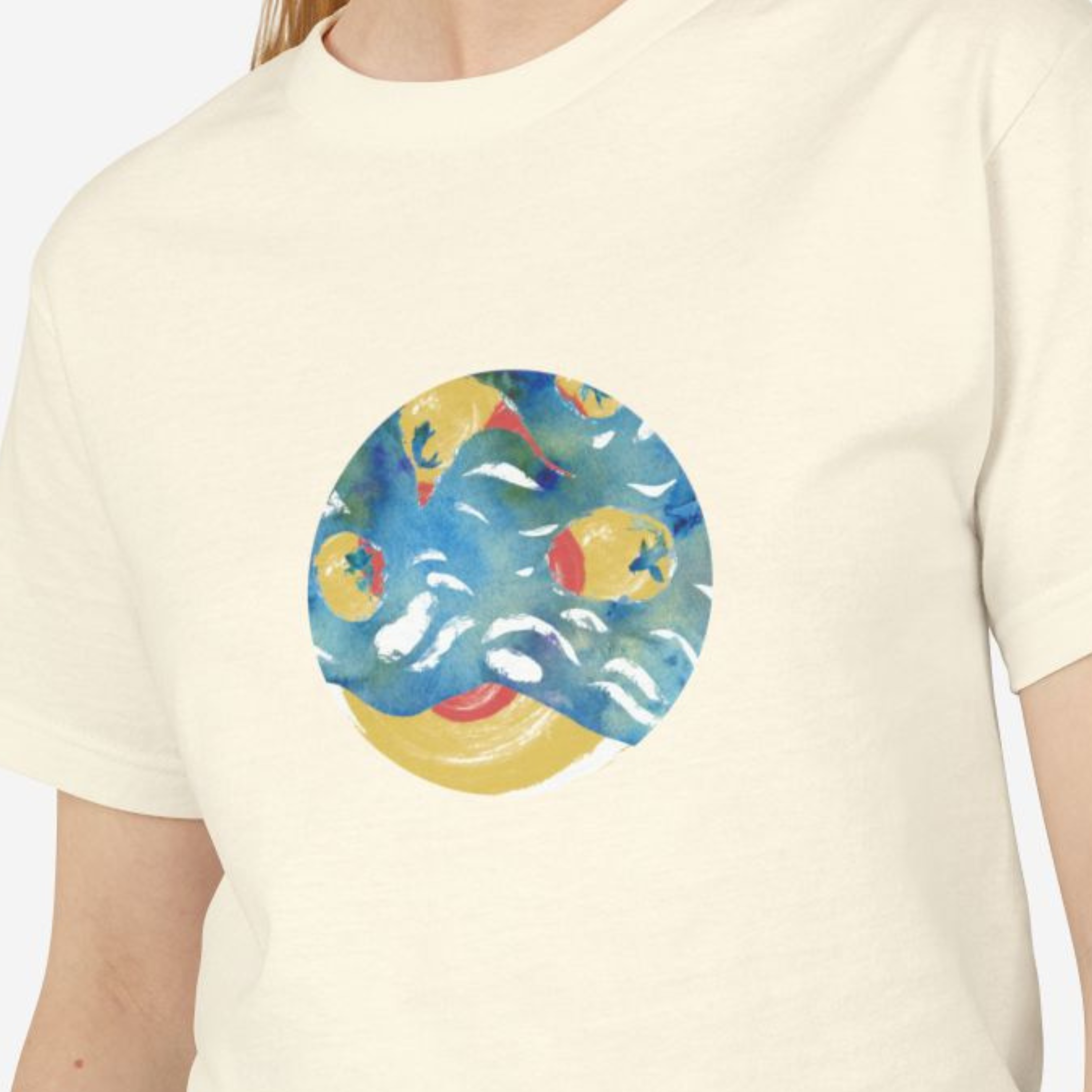 Colorful Summer, Ocean Waves | Sun & Sea Art Tee - Mythos Design