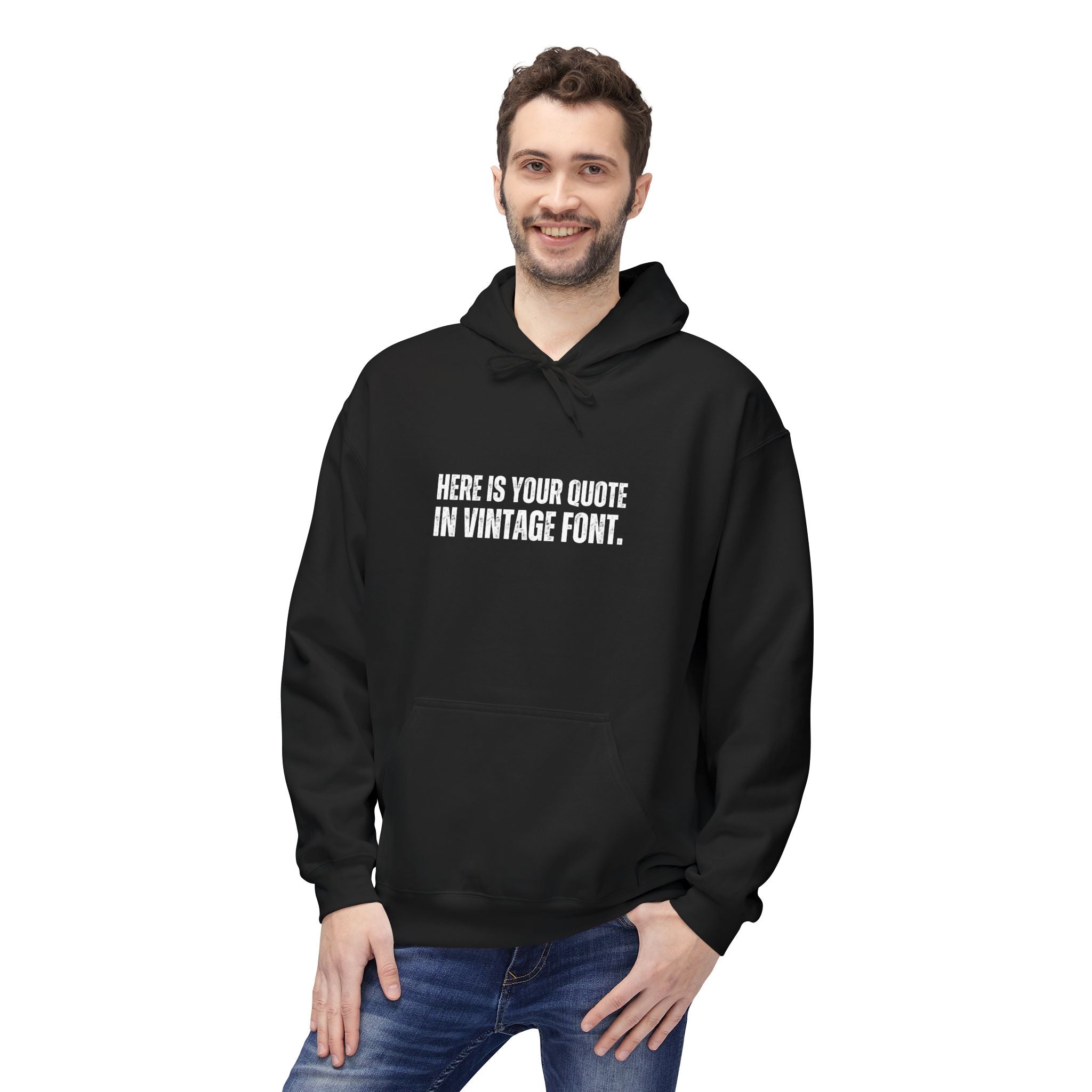 Custom Quotes Fleece Hoodie | Vintage Font Design - Mythos Design
