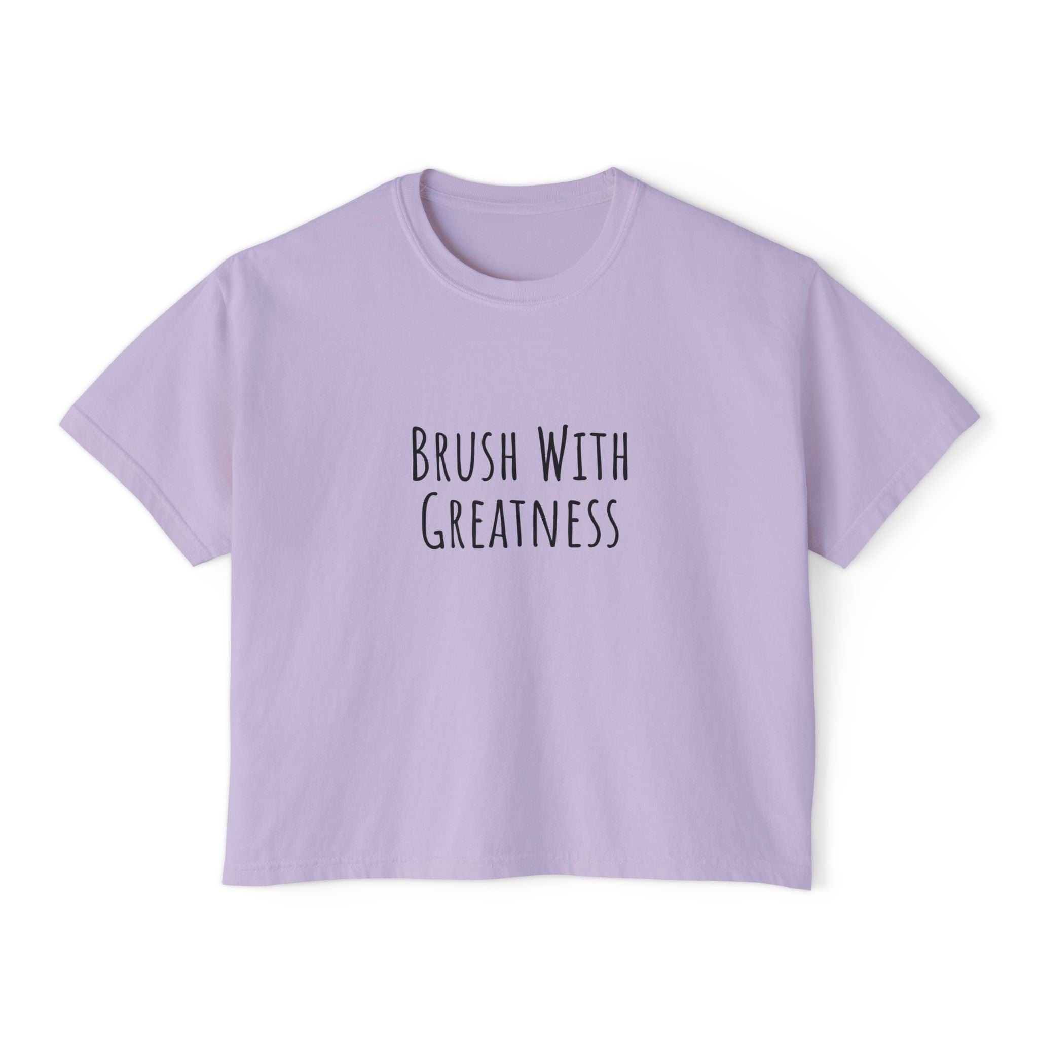 Boxy Artist Shirt | Brush with Greatness | Art Pun Series Gift - Mythos Design