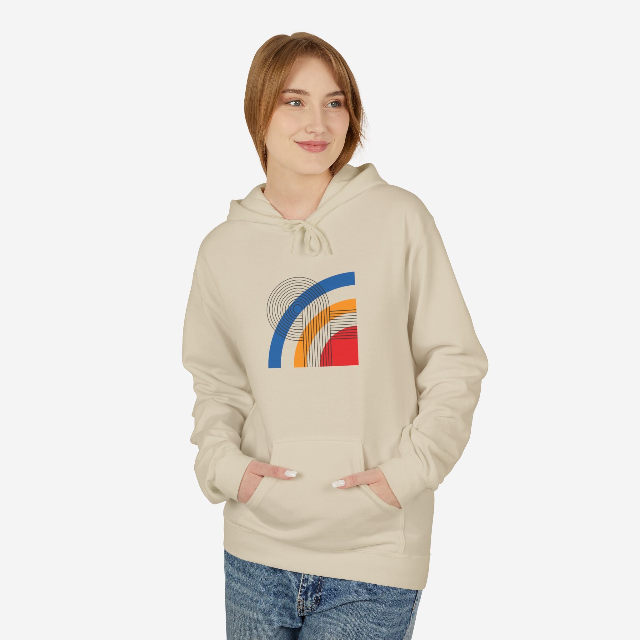 Bauhaus Hoodie, Arc of Motion | Geometric Art Sweatshirt - Mythos Design