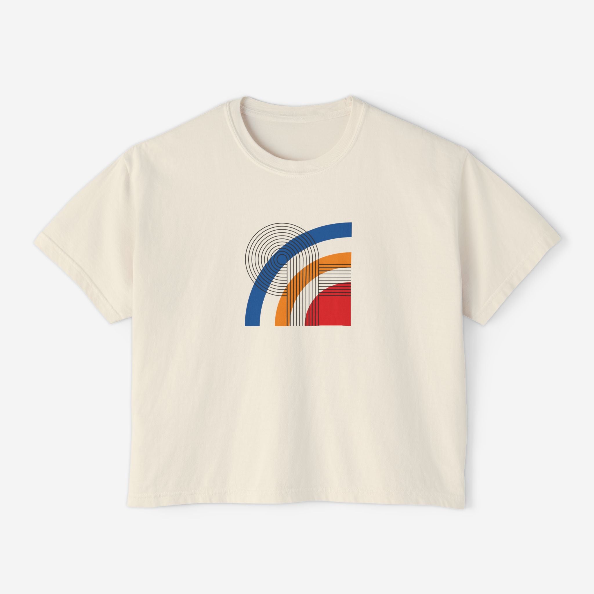 Bauhaus Boxy Tees, Arc of Motion | Graphic Art Shirt - Mythos Design