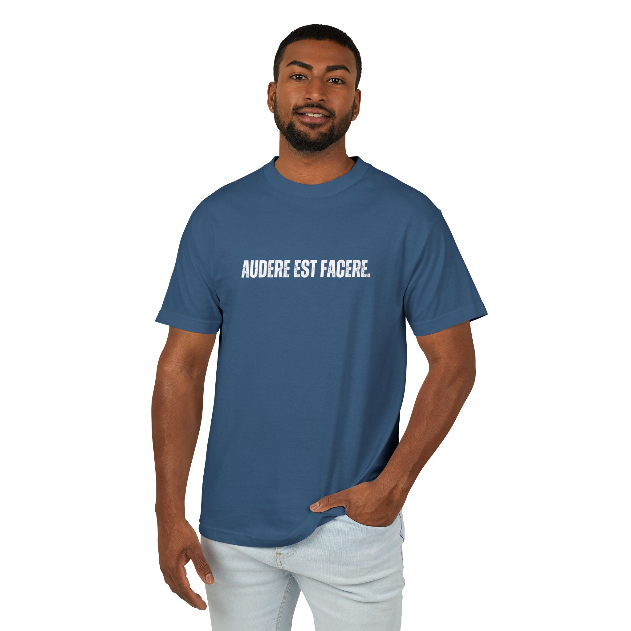 Unisex Ancient Quotes Shirt | Audere Est Facere | Inspirational Gift Tee - Mythos Design