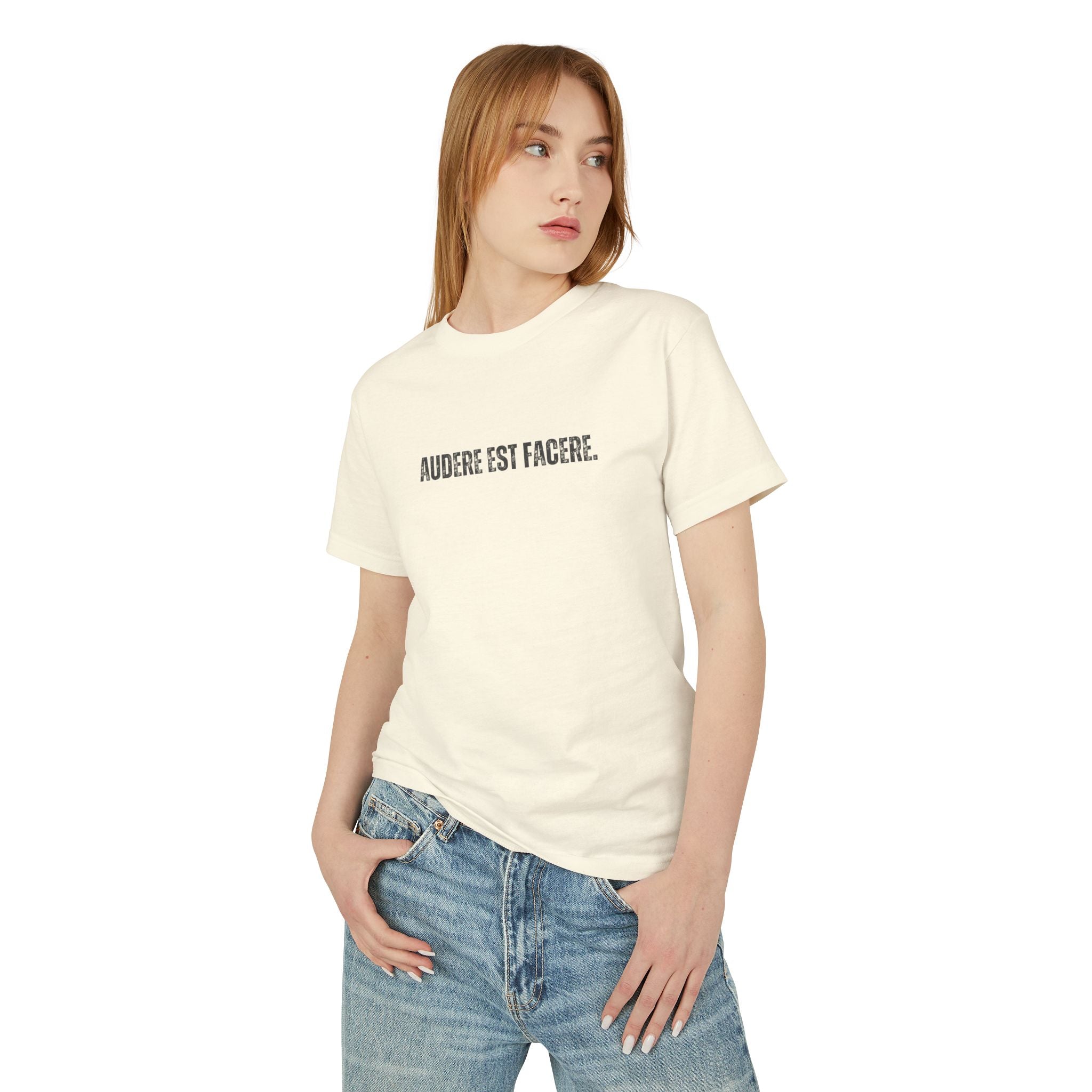 Unisex Ancient Quotes Shirt | Audere Est Facere | Inspirational Gift Tee - Mythos Design