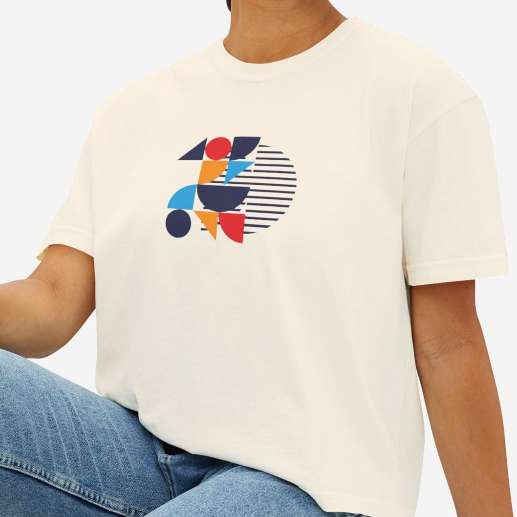 Bauhaus Boxy Tees, Wheels of Life | Graphic Art Shirt - Mythos Design
