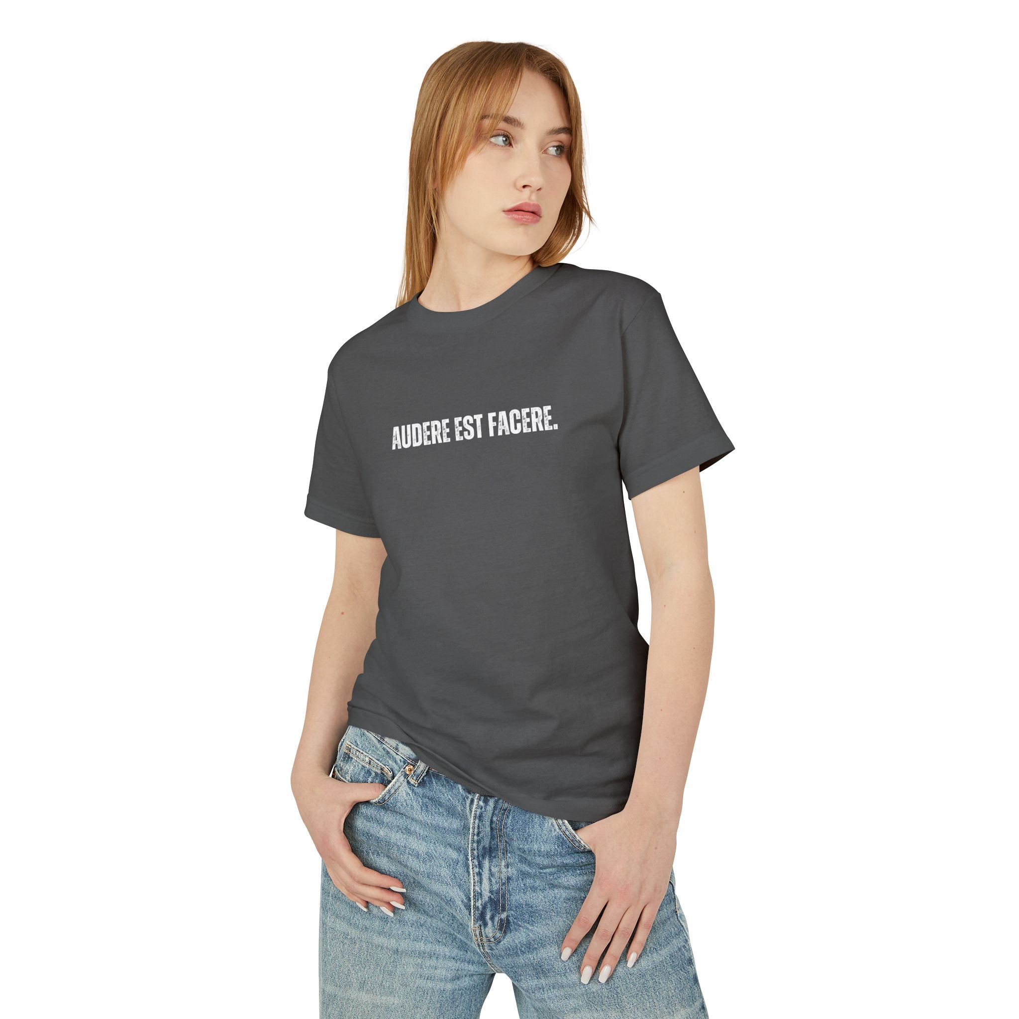 Unisex Ancient Quotes Shirt | Audere Est Facere | Inspirational Gift Tee - Mythos Design