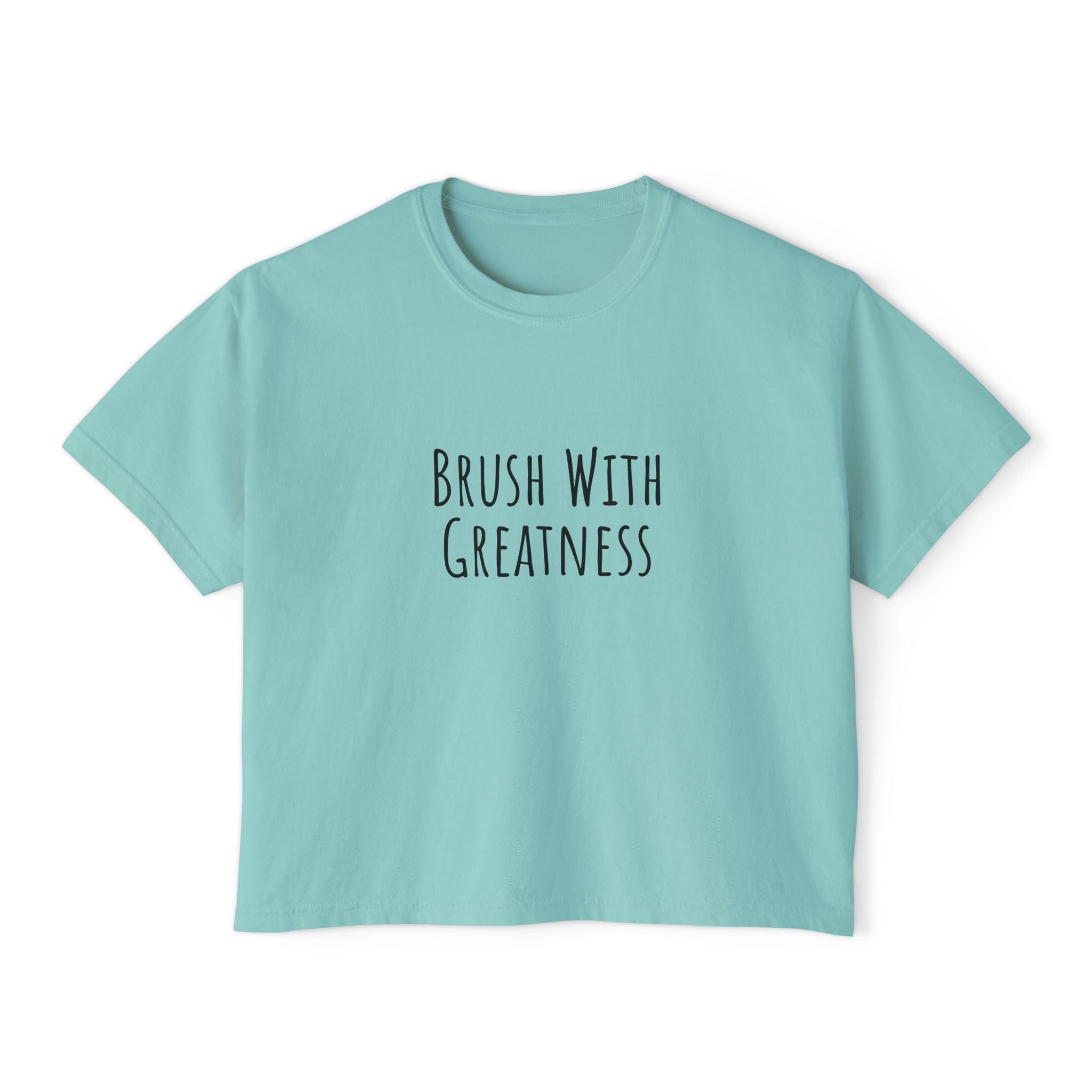 Boxy Artist Shirt | Brush with Greatness | Art Pun Series Gift - Mythos Design