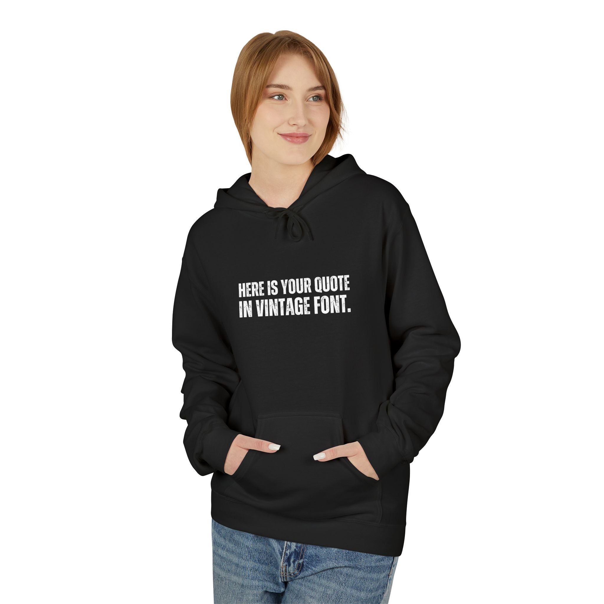 Custom Quotes Fleece Hoodie | Vintage Font Design - Mythos Design