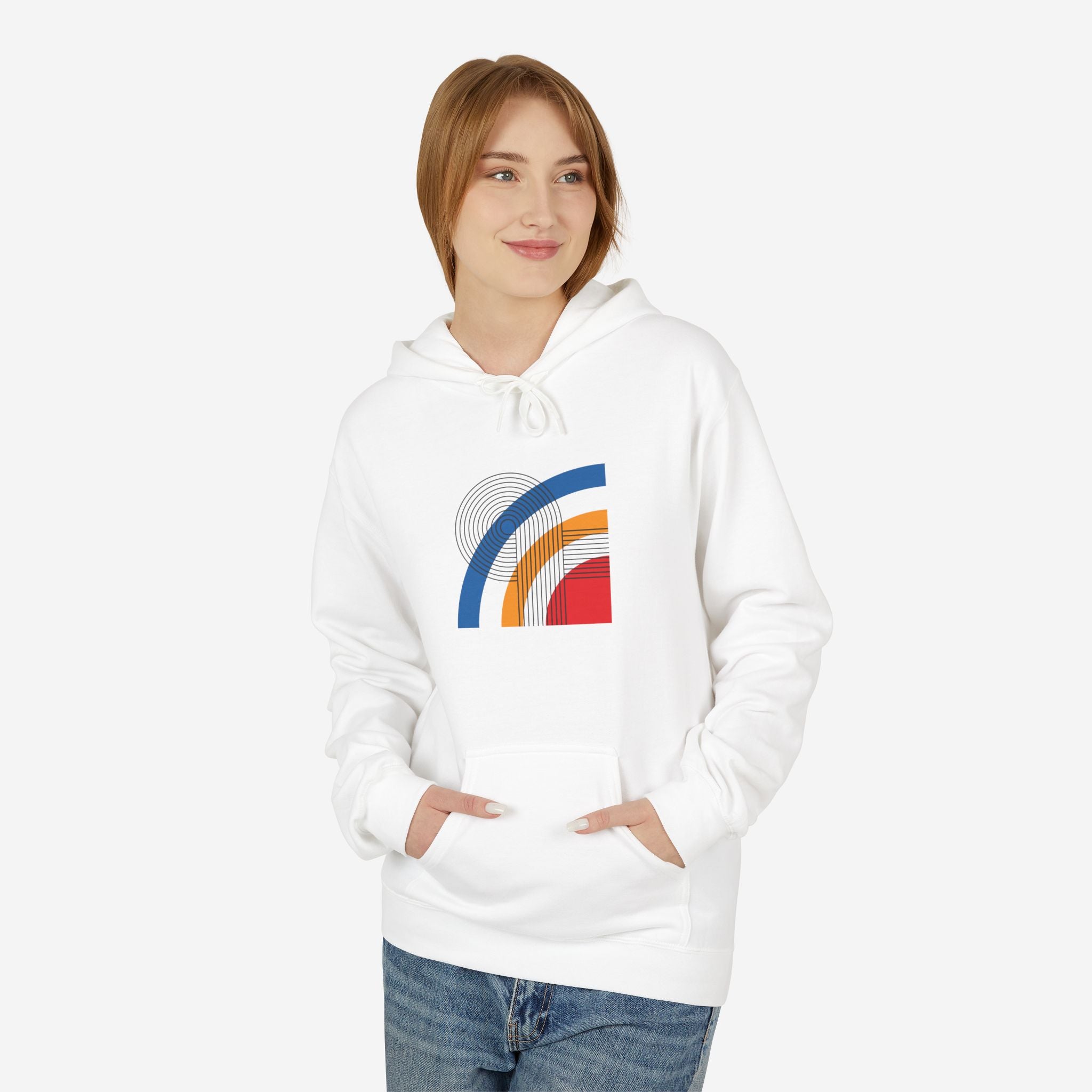 Bauhaus Hoodie, Arc of Motion | Geometric Art Sweatshirt - Mythos Design