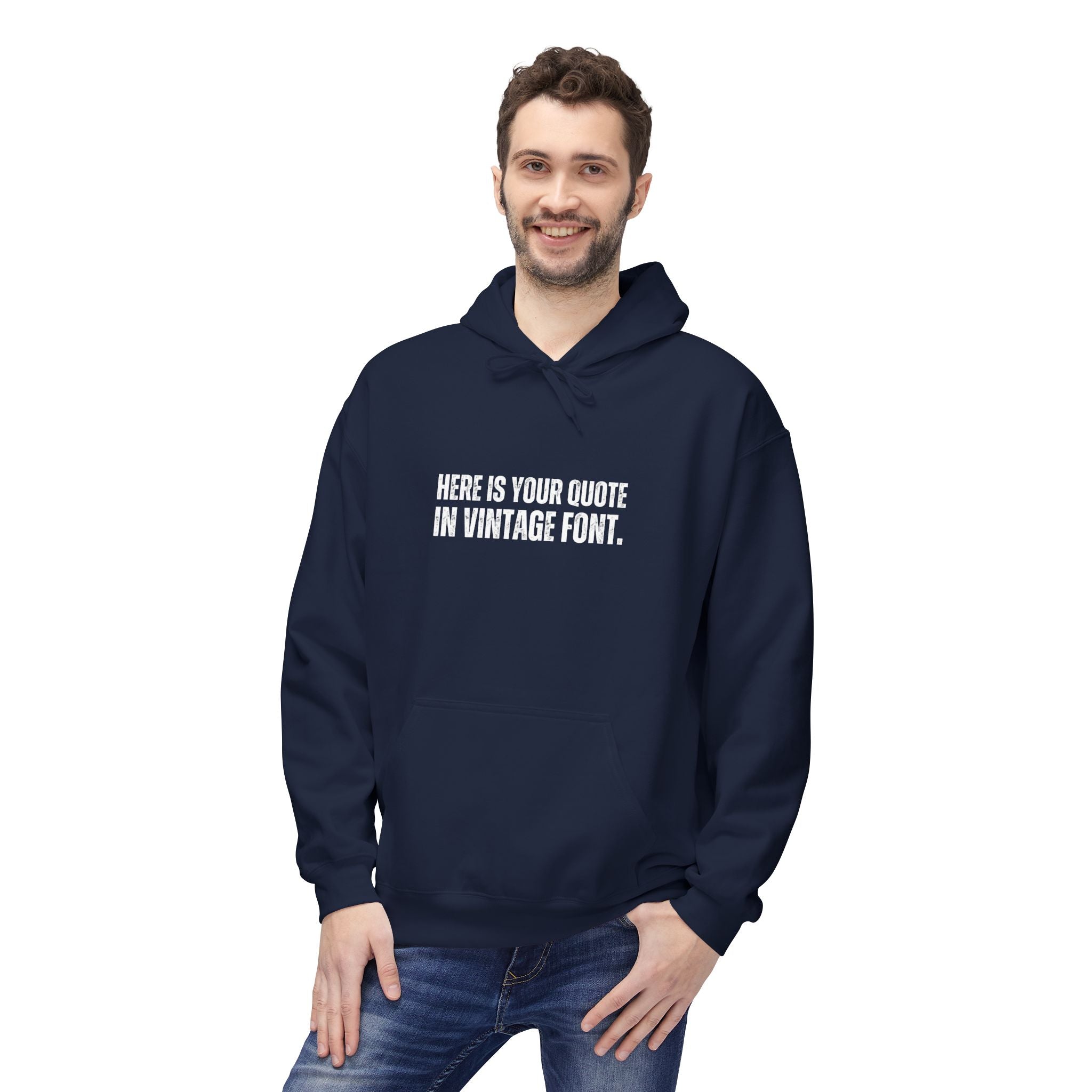 Custom Quotes Fleece Hoodie | Vintage Font Design - Mythos Design