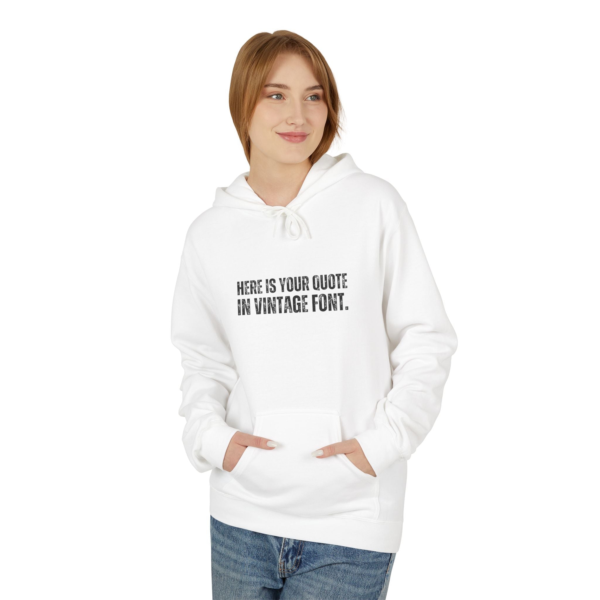 Custom Quotes Fleece Hoodie | Vintage Font Design - Mythos Design