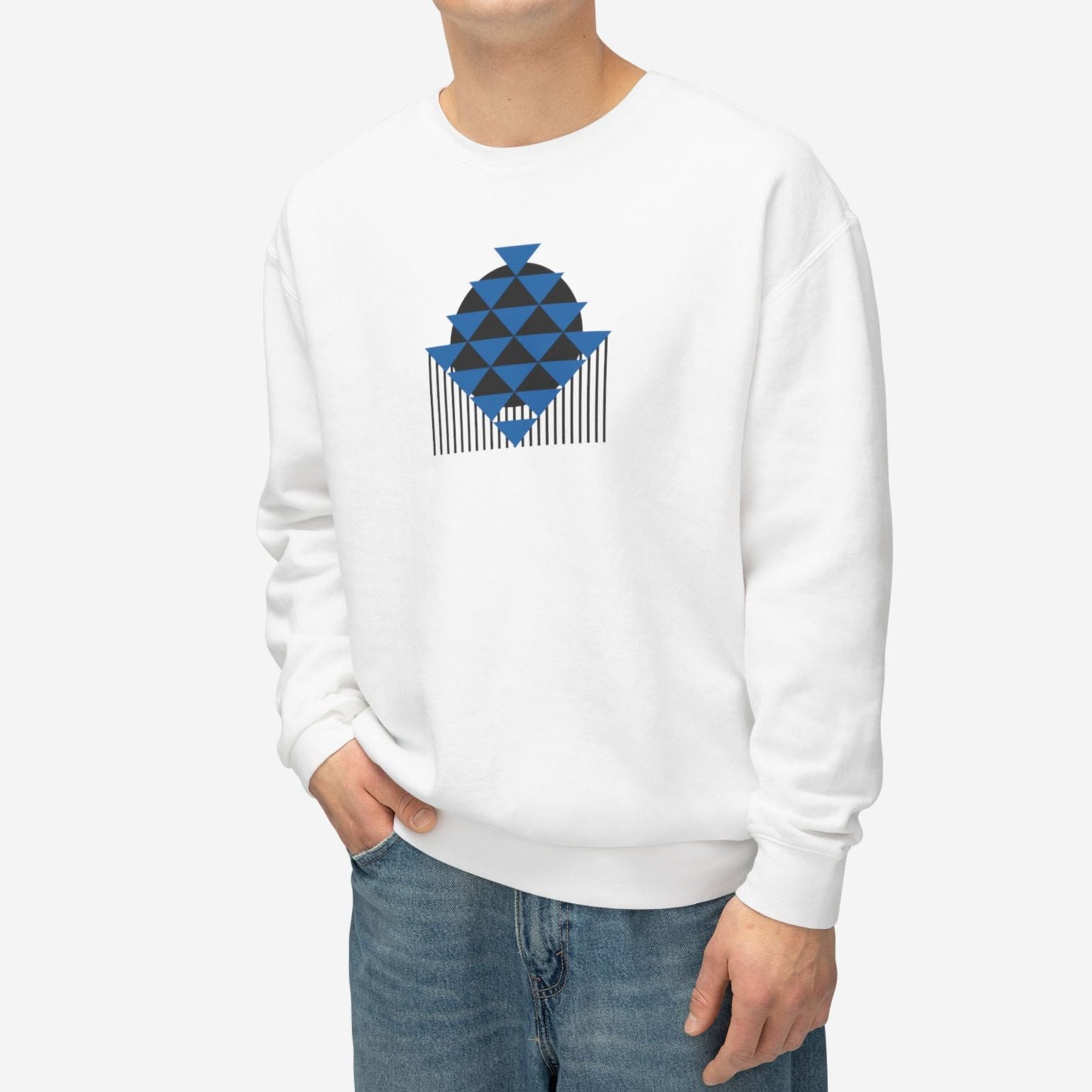 Bauhaus Collection, Triangular Balance | Geometric Cotton Sweatshirt - Mythos Design