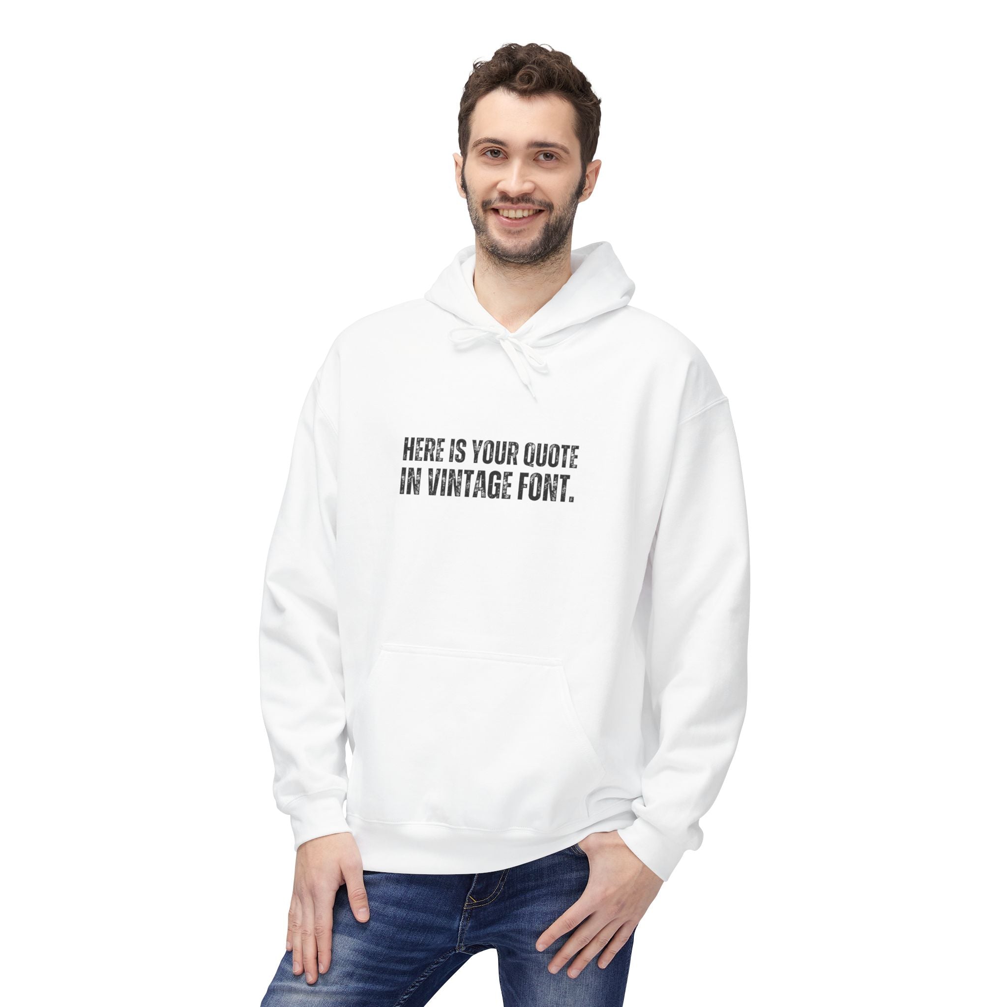 Custom Quotes Fleece Hoodie | Vintage Font Design - Mythos Design