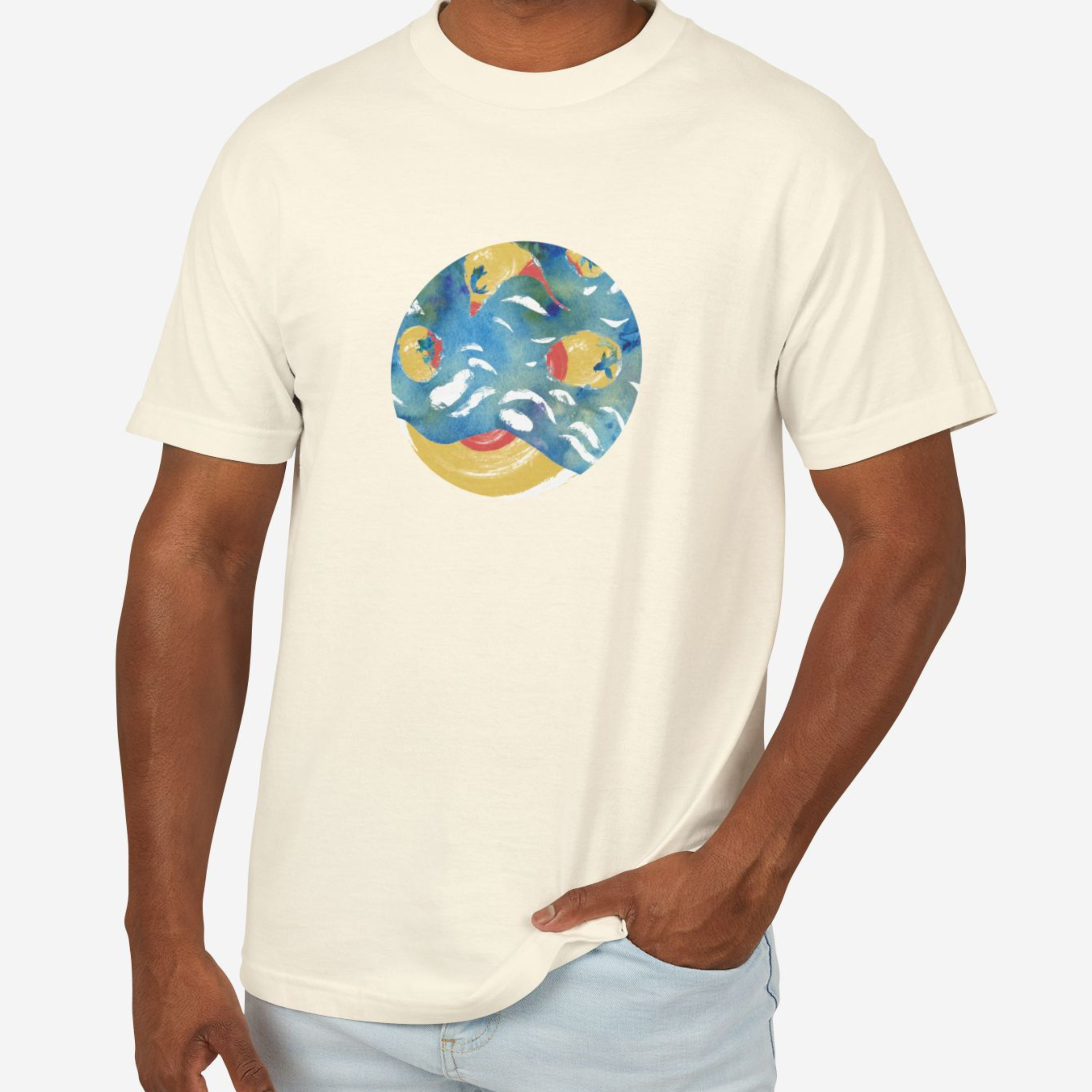 Colorful Summer, Ocean Waves | Sun & Sea Art Tee - Mythos Design