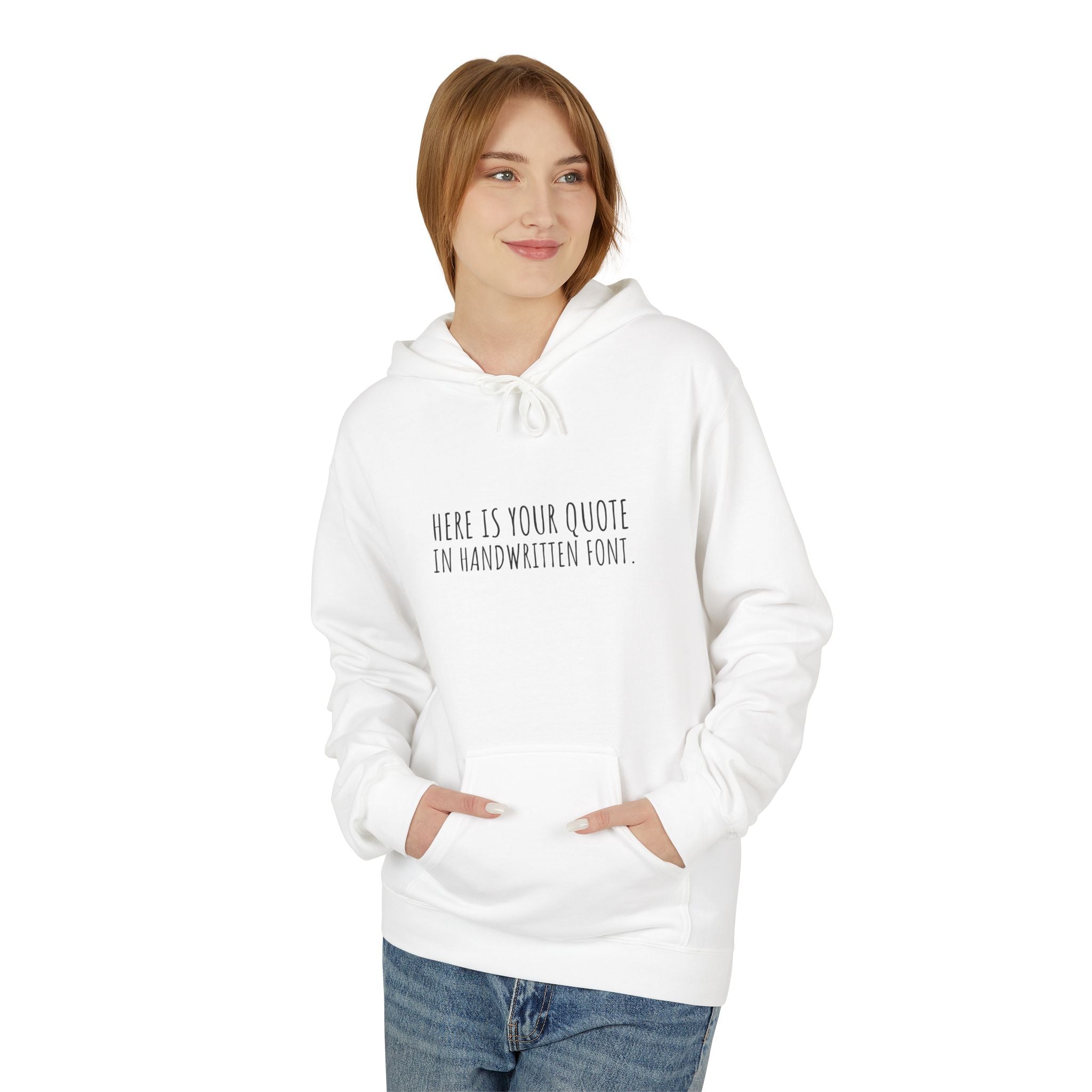 Custom Quotes Fleece Hoodie | Handwritten Font Design - Mythos Design