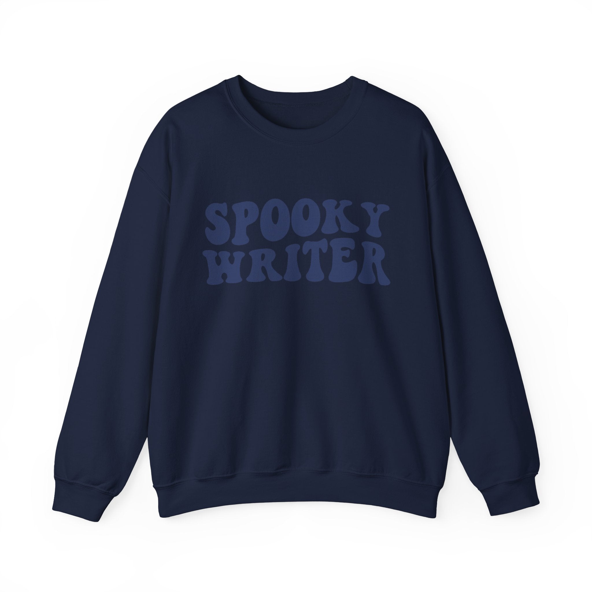Spooky Writer Halloween Sweatshirt | Retro Minimal Wavy Design - Mythos Design