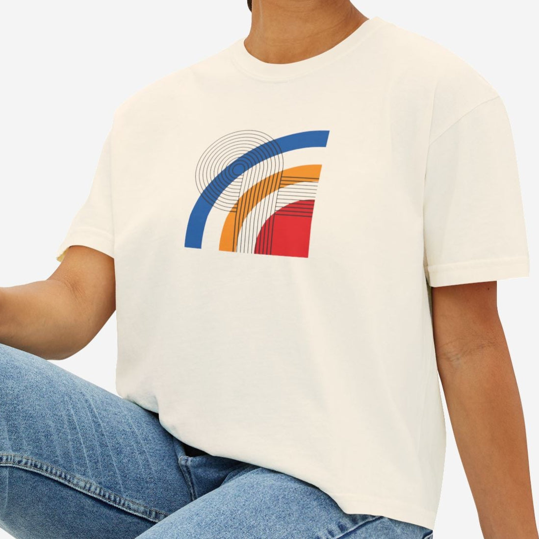 Bauhaus Boxy Tees, Arc of Motion | Graphic Art Shirt - Mythos Design