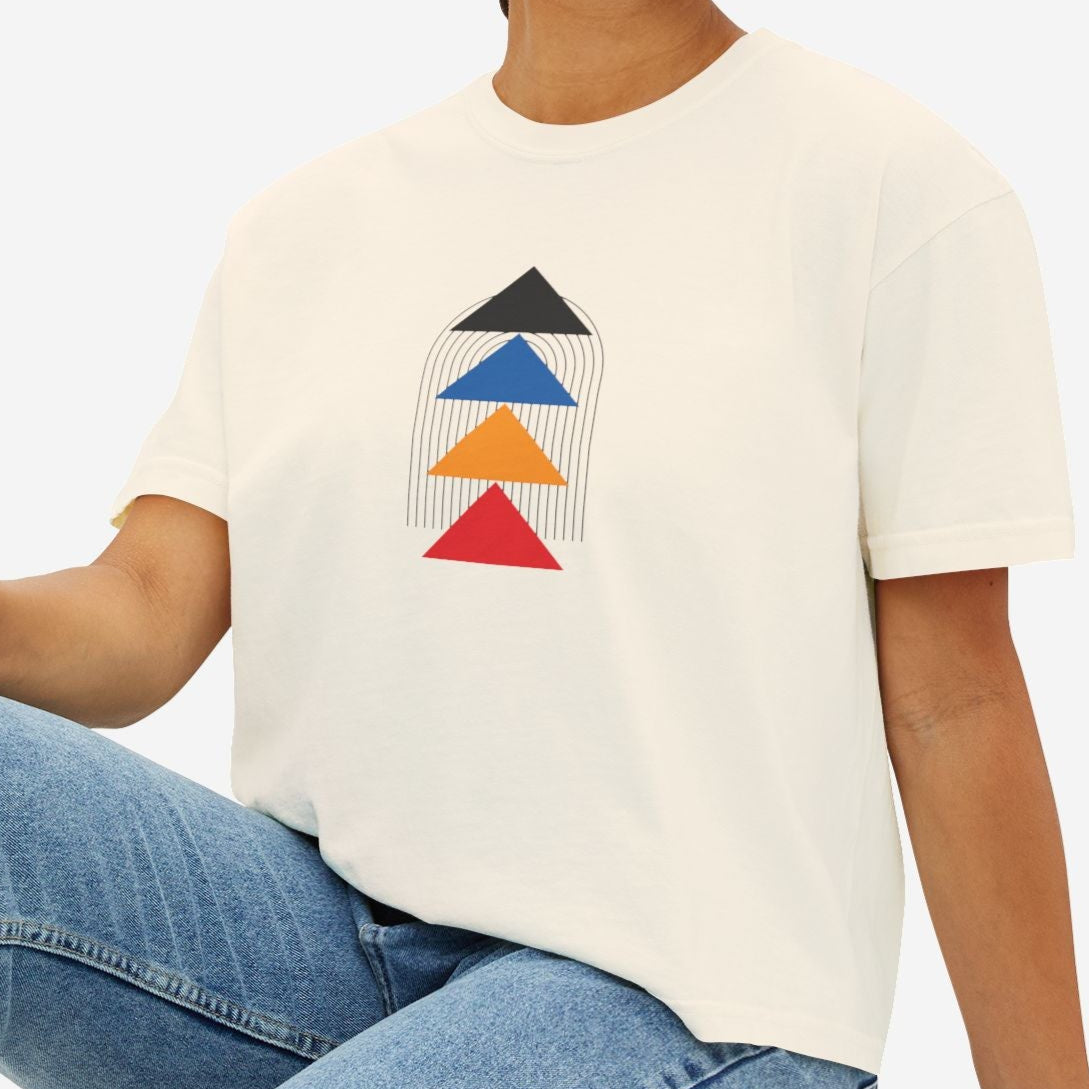 Bauhaus Boxy Tees, Pathway Ascend | Graphic Art Shirt - Mythos Design
