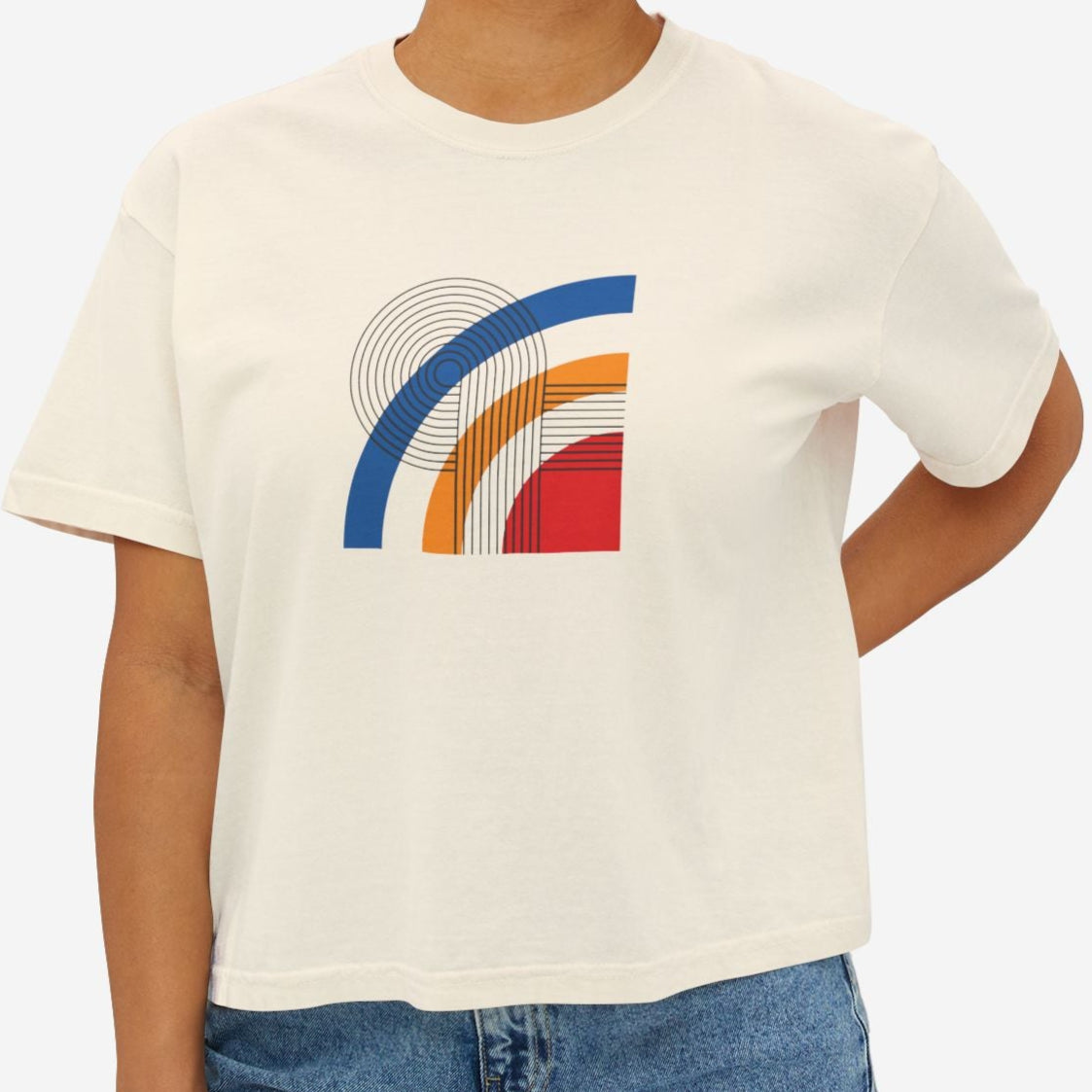 Bauhaus Boxy Tees, Arc of Motion | Graphic Art Shirt - Mythos Design