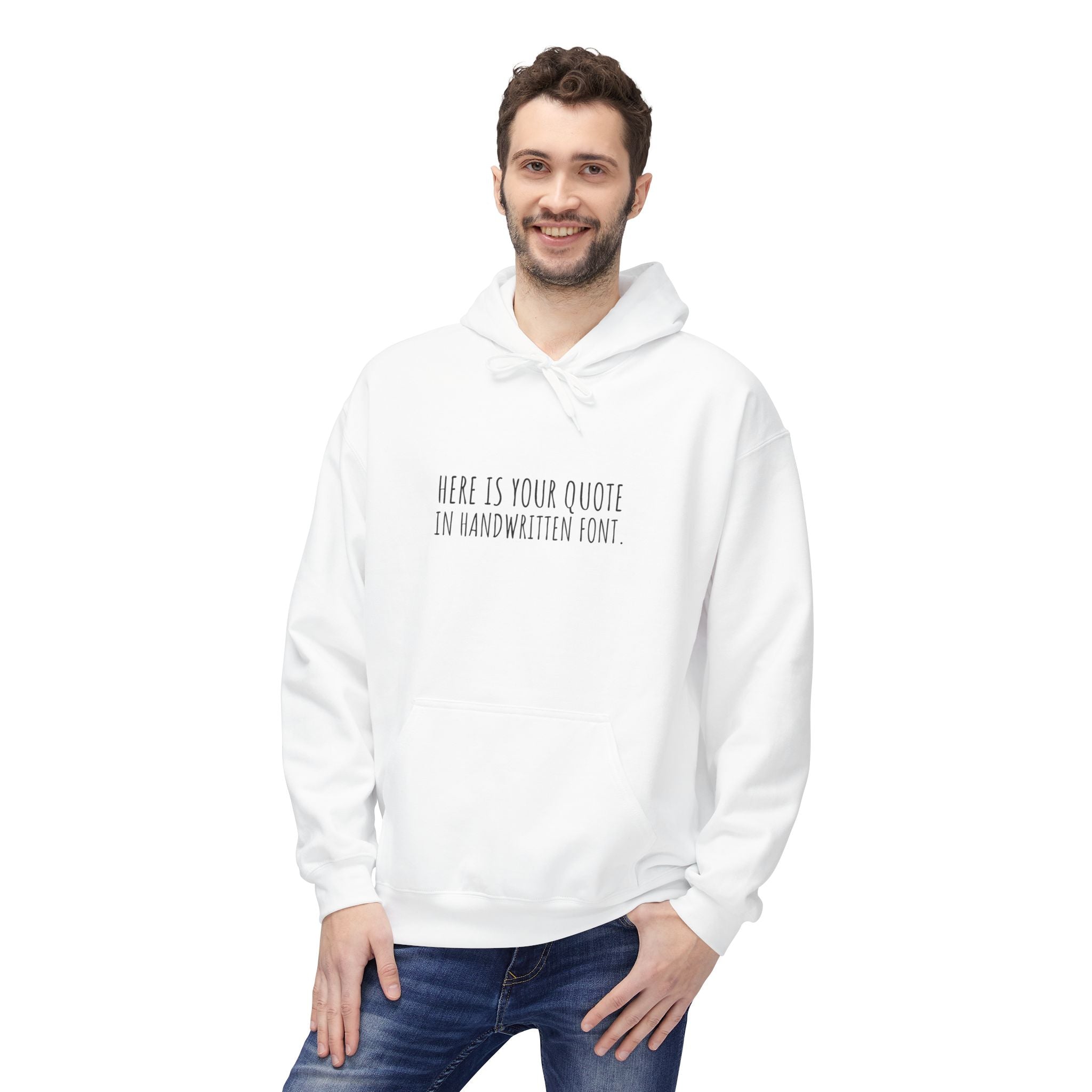 Custom Quotes Fleece Hoodie | Handwritten Font Design - Mythos Design