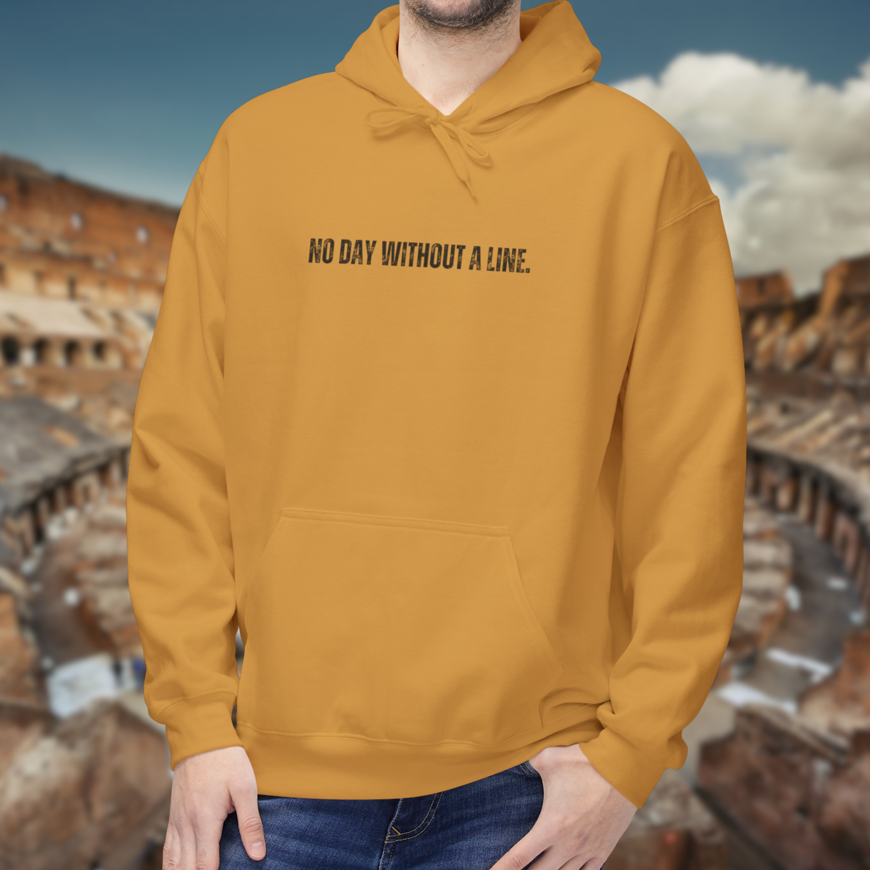 Ancient Quotes Fleece Hoodie | No Day Without a Line - Mythos Design