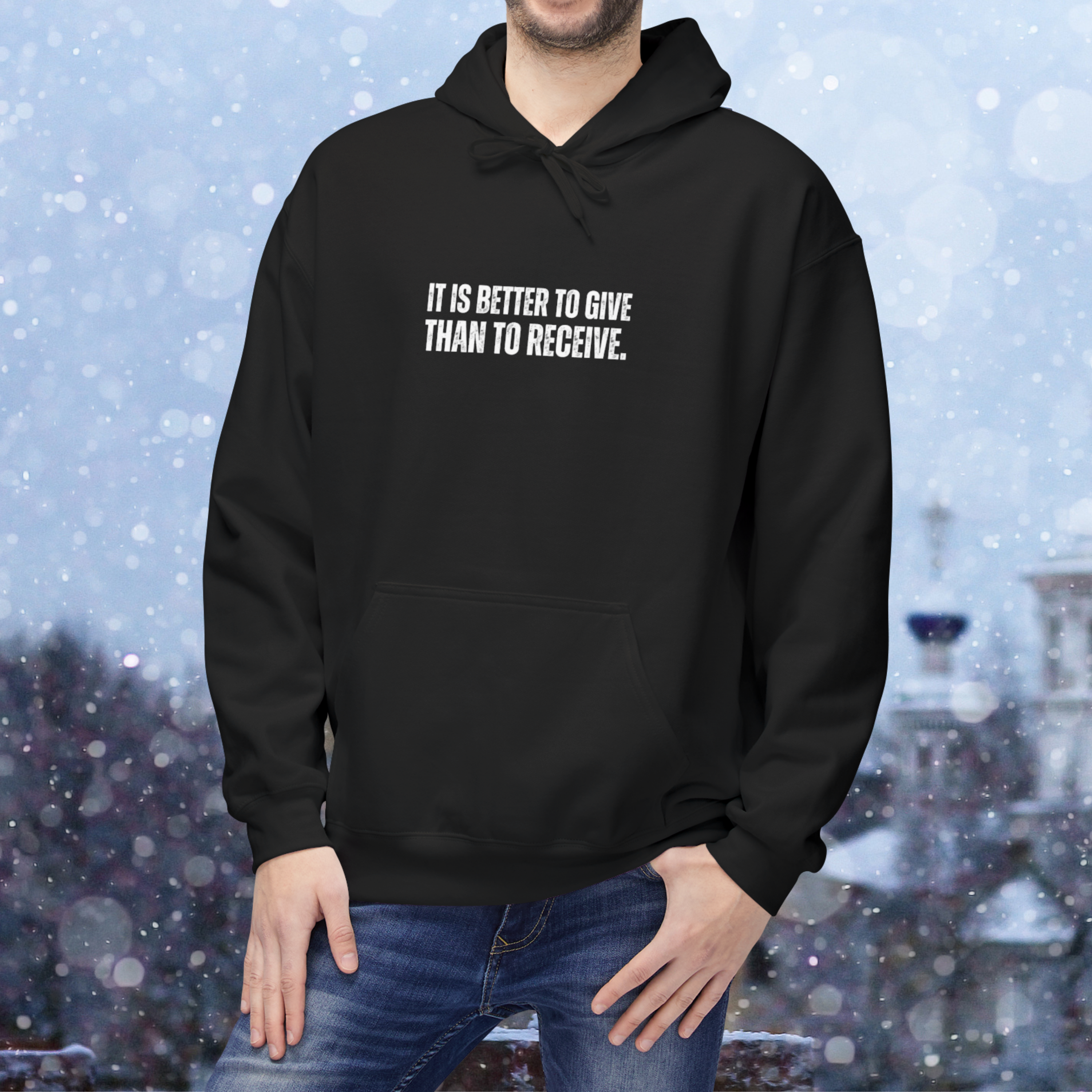 Ancient Quotes Fleece Hoodie | It is Better to Give Than to Receive - Mythos Design