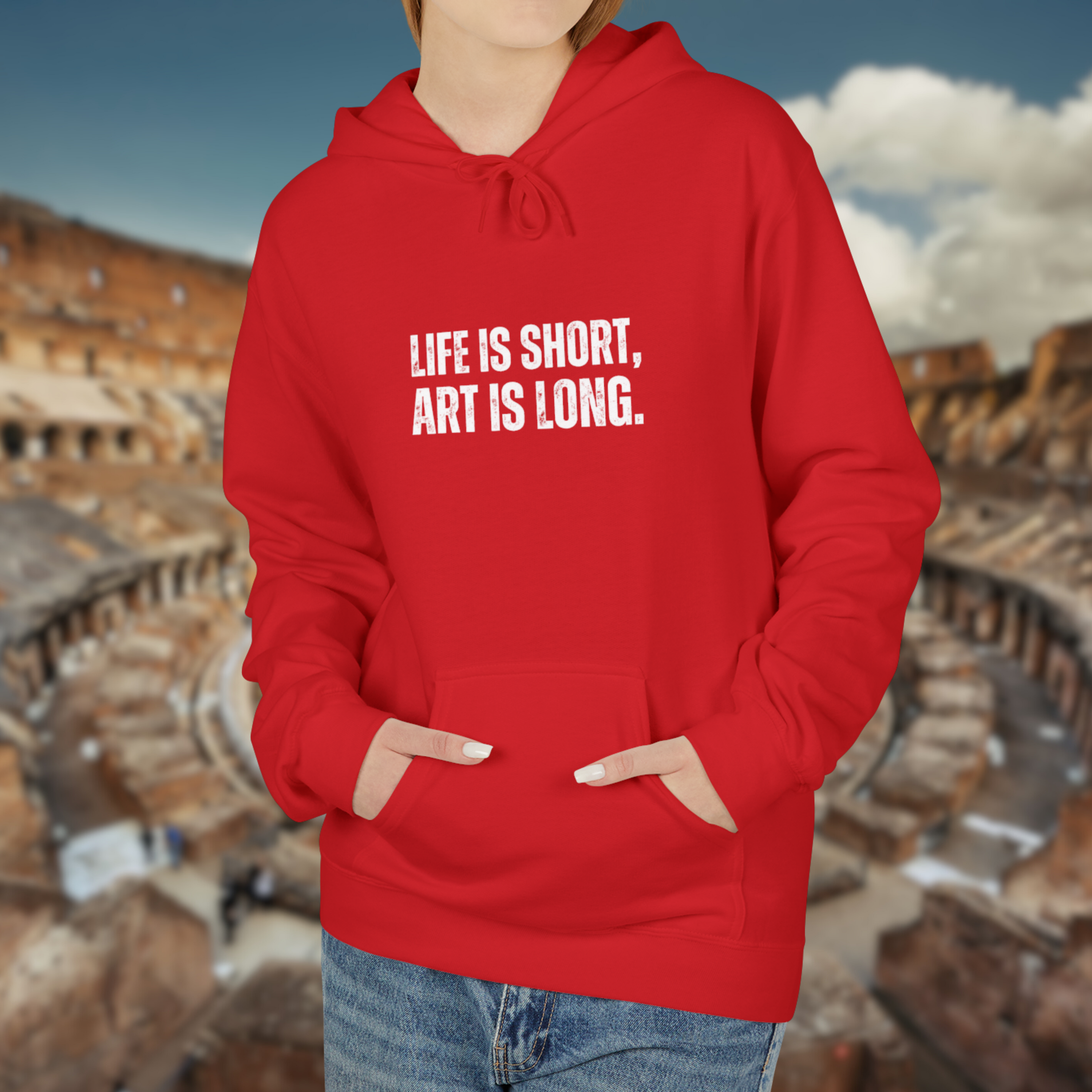 Ancient Quotes Fleece Hoodie | Life is Short, Art is Long - Mythos Design