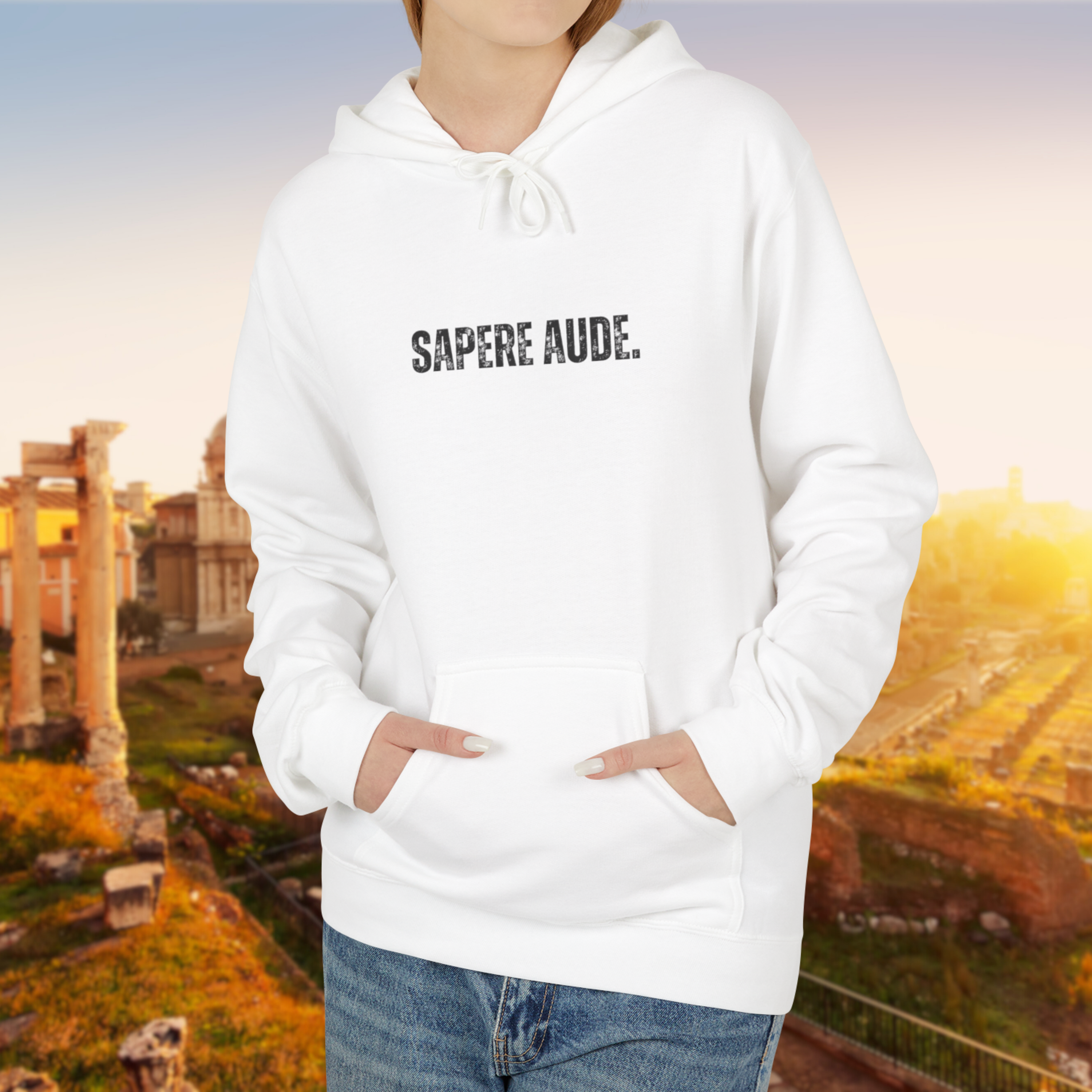 Ancient Quotes Fleece Hoodie | Sapere Aude - Mythos Design