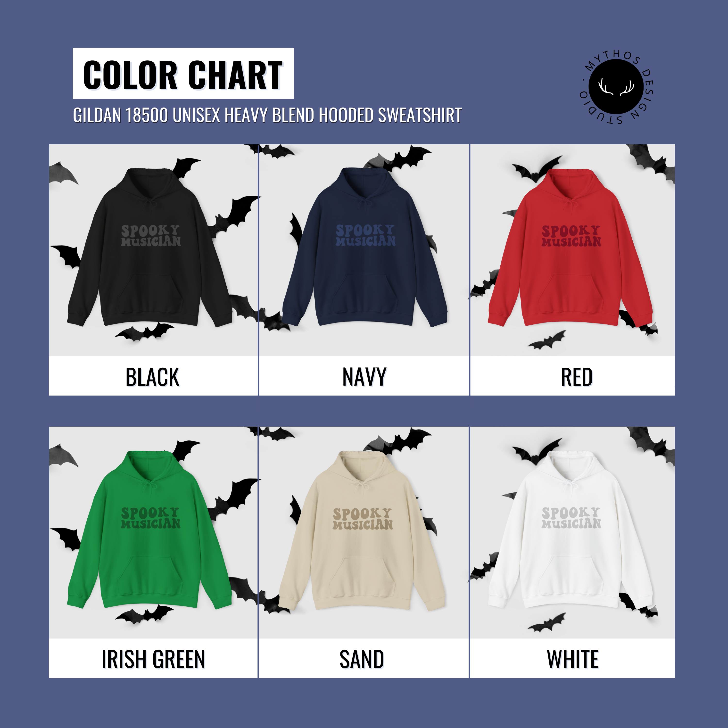 Spooky Musician Green Hoodie | Unisex Halloween Pullover - Mythos Design