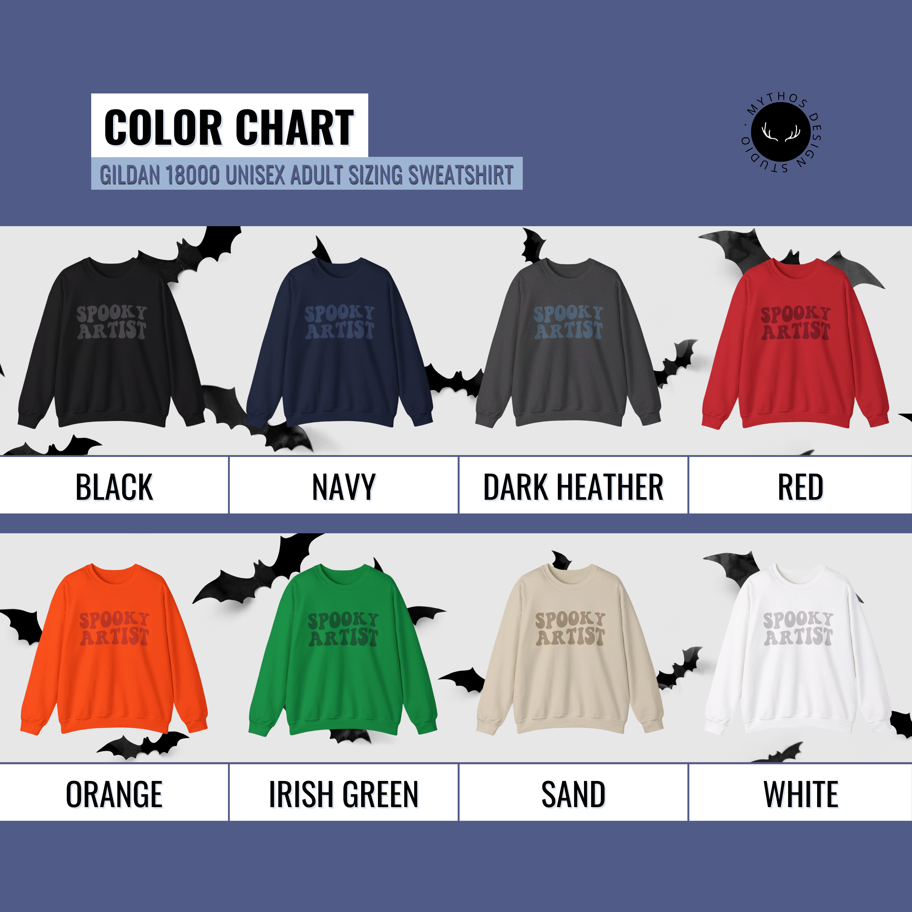 Spooky Artist Halloween Sweatshirt | Monochromatic Orange Art Sweater - Mythos Design