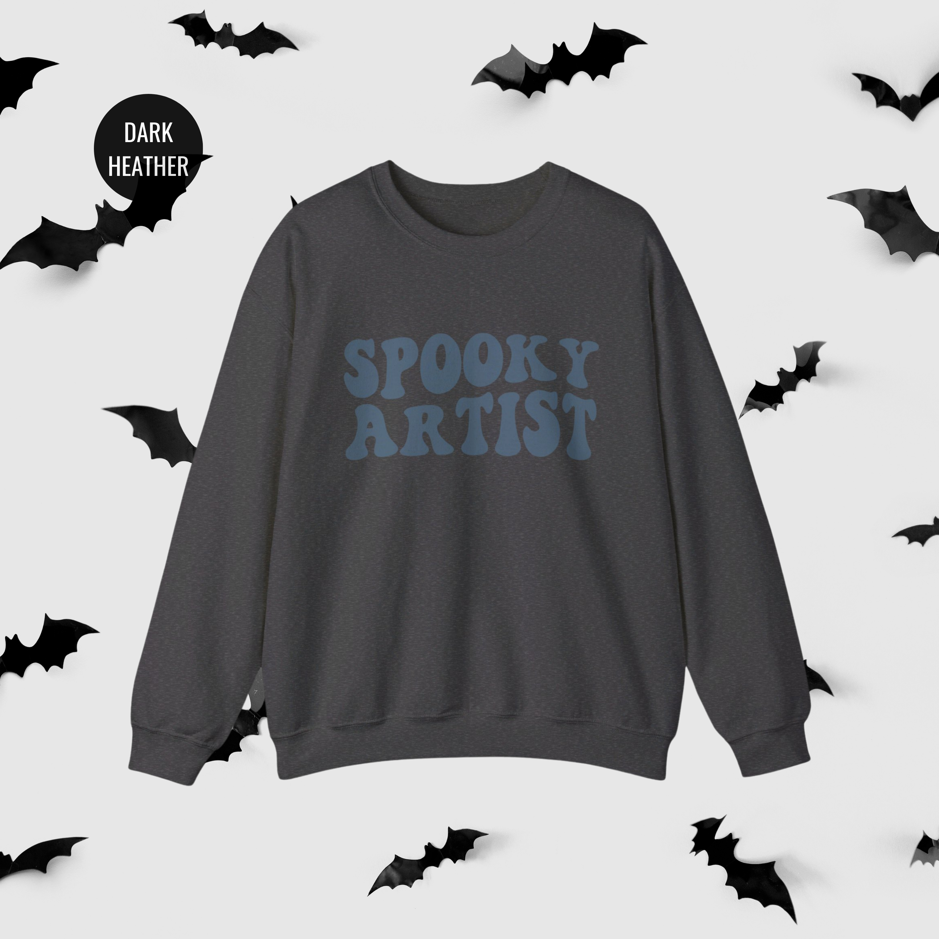 Spooky Artist Halloween Sweatshirt | Monochromatic Orange Art Sweater - Mythos Design