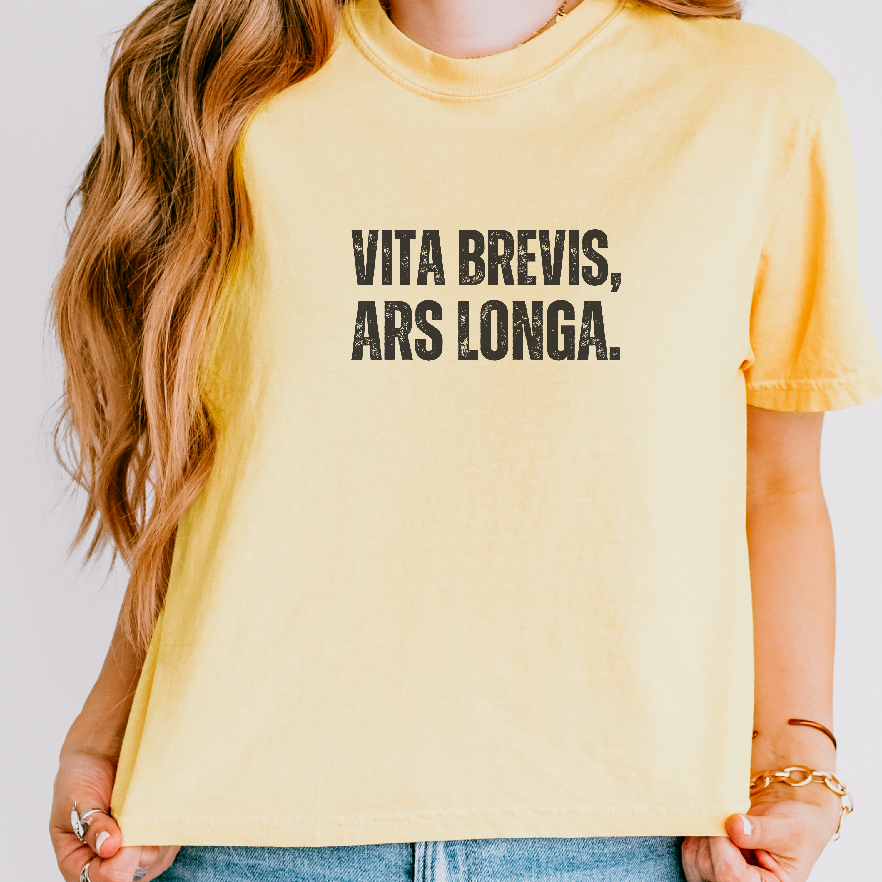 Art Quote Boxy T-Shirt | Vita Brevis Ars Longa Tee - Mythos Design