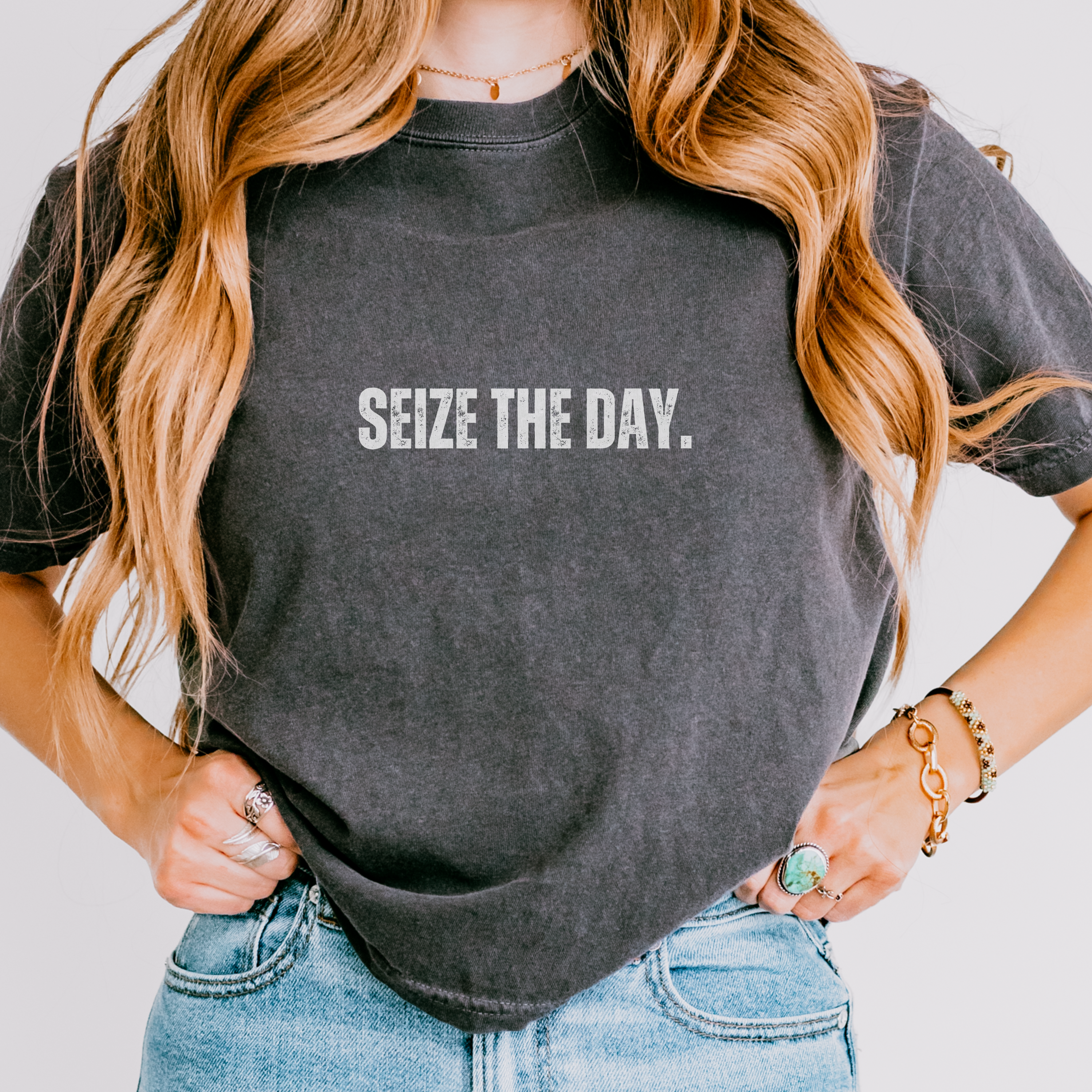 Carpe Diem Seize the Day T-Shirt | Boxy Motivational Tee - Mythos Design