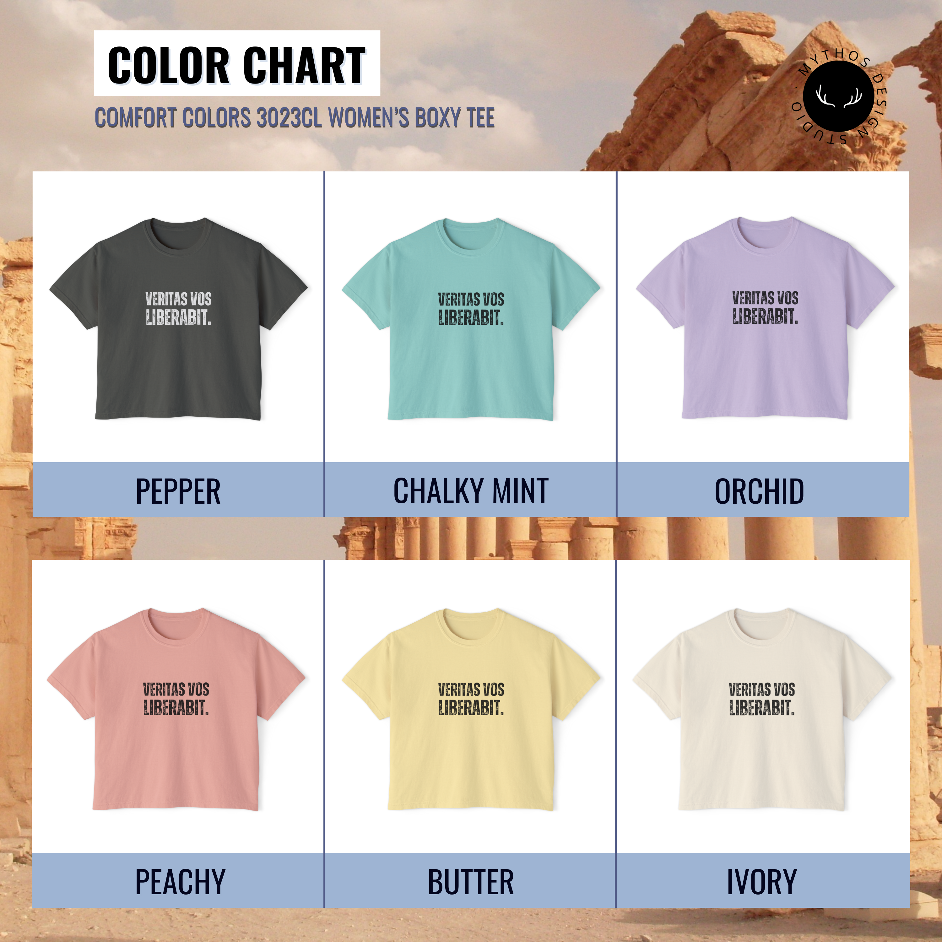 Truth Quote "Veritas Vos Liberabit" Tee | Boxy Gift T-Shirt - Mythos Design
