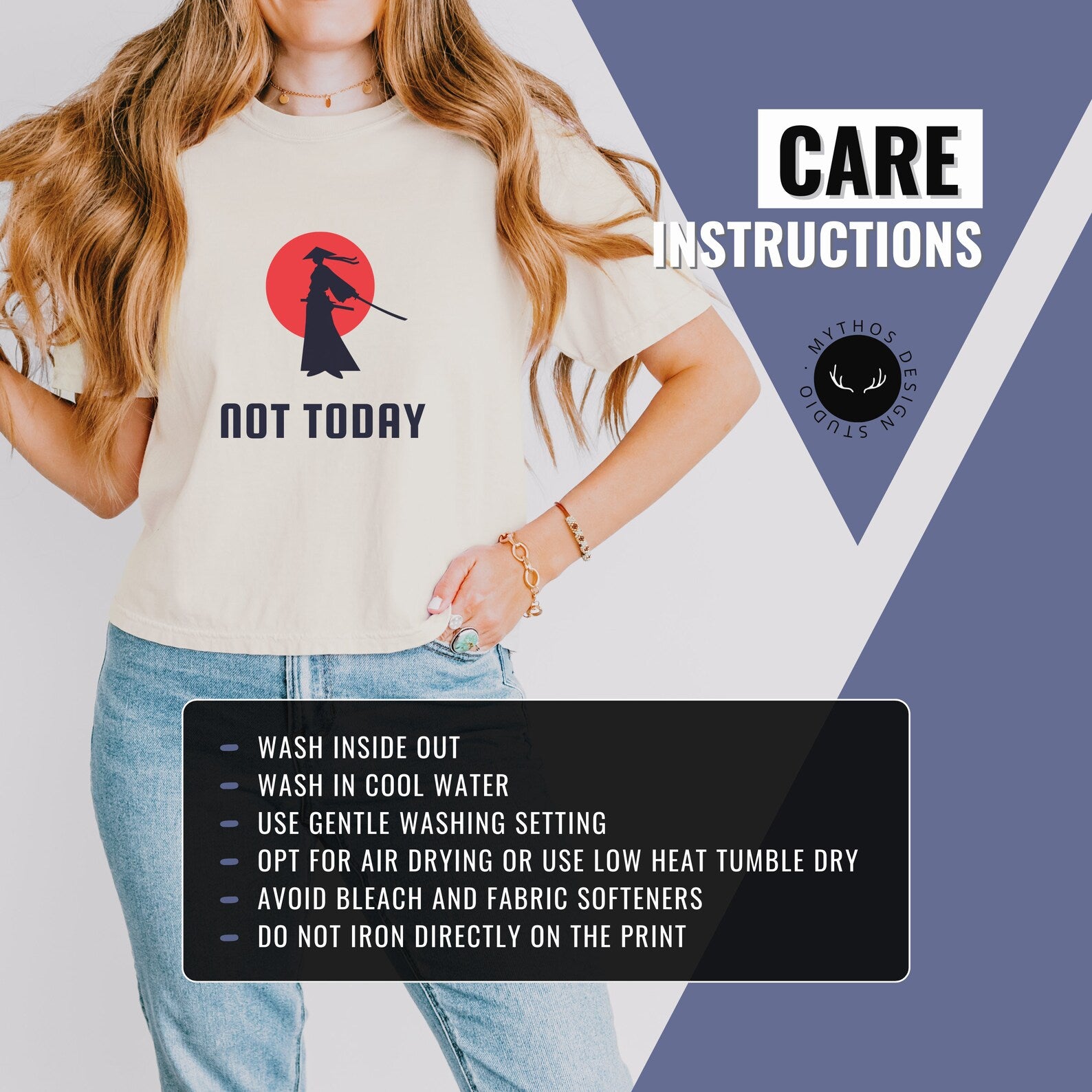 Not Today 1 Boxy Women's Tee | Eco-Friendly, Oversized Fit - Mythos Design