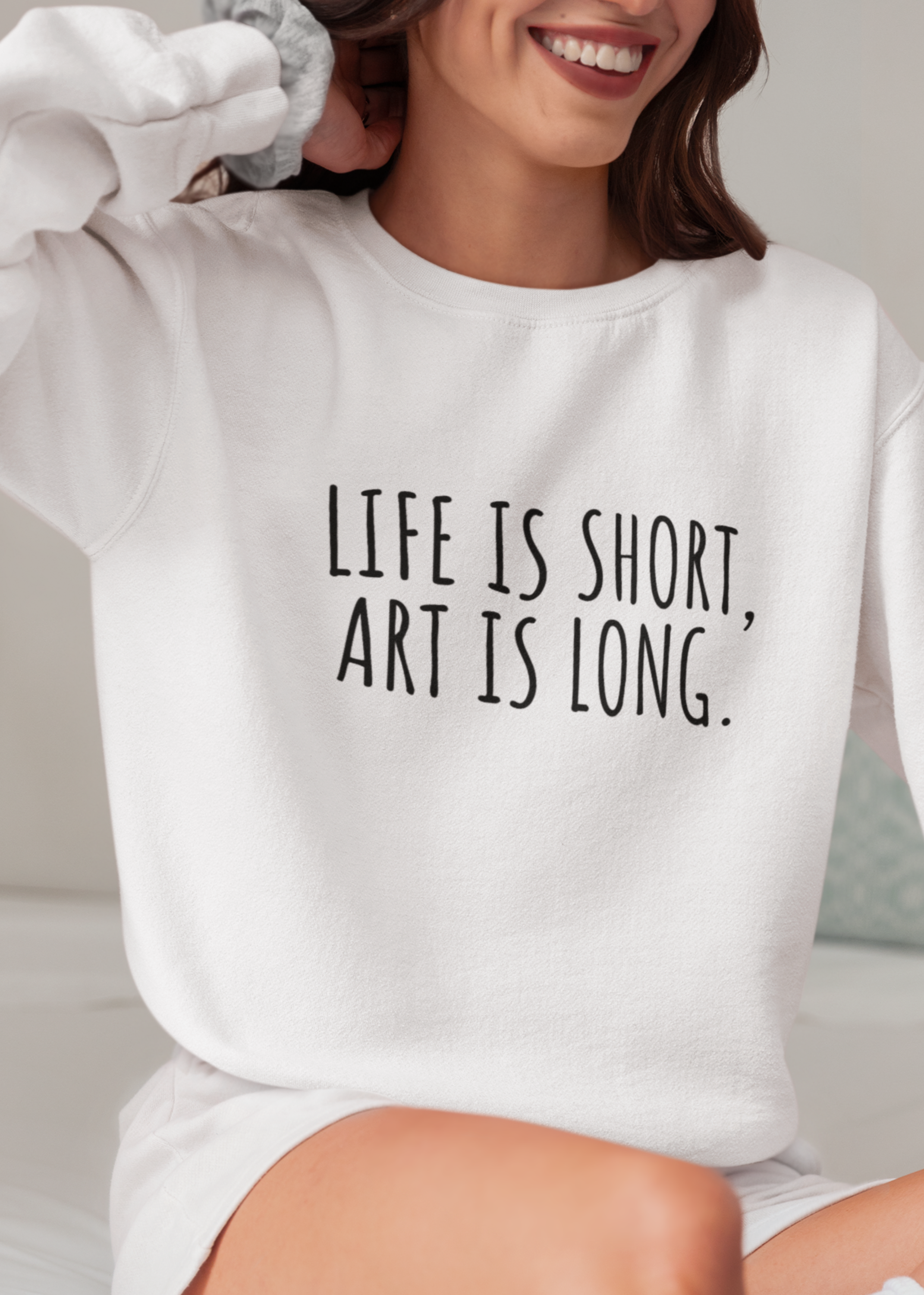 Unisex Artist Sweatshirt | Life is Short, Art is Long | Art Pun Series Gift - Mythos Design