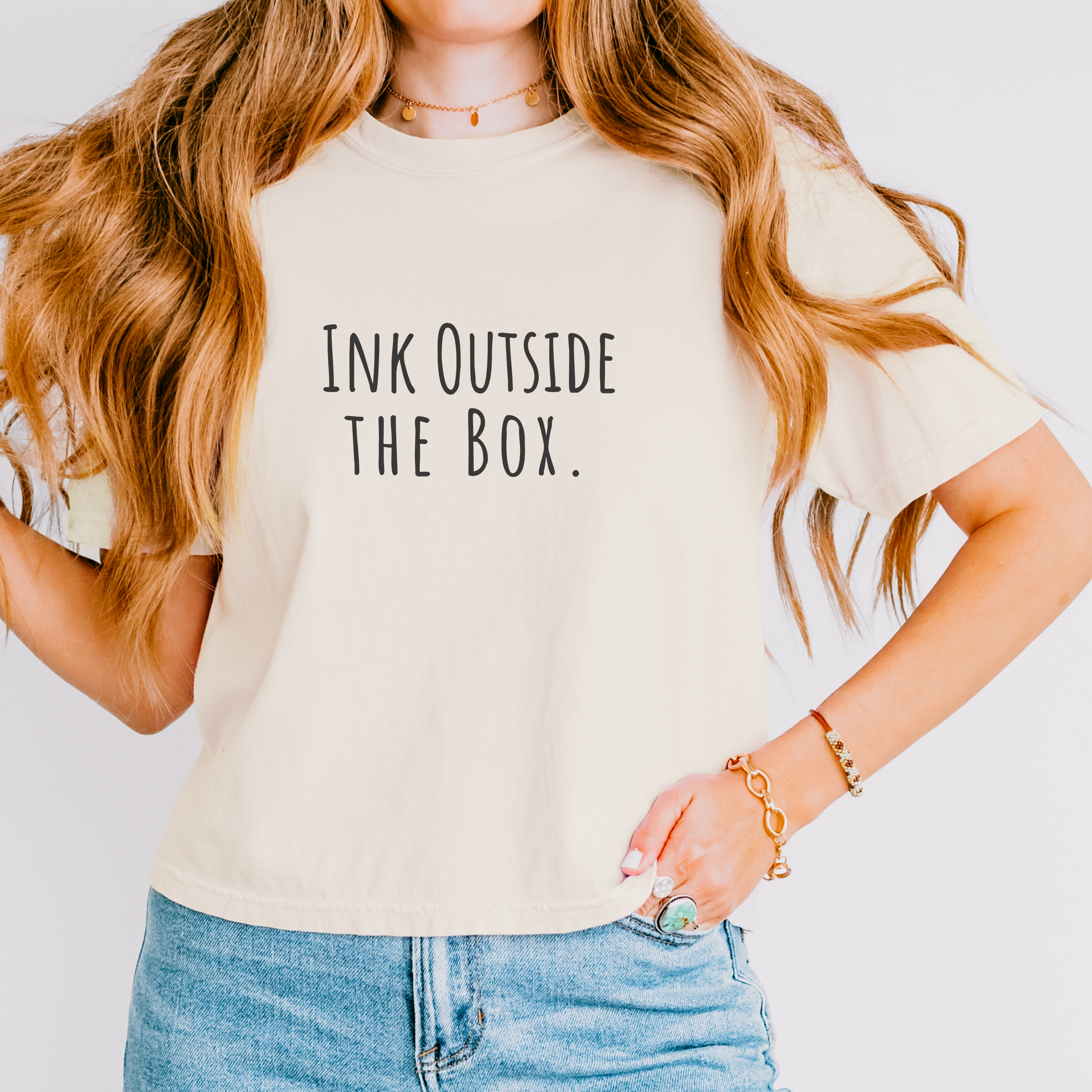Boxy Artist Shirt | Ink Outside the Box | Art Pun Series Gift - Mythos Design