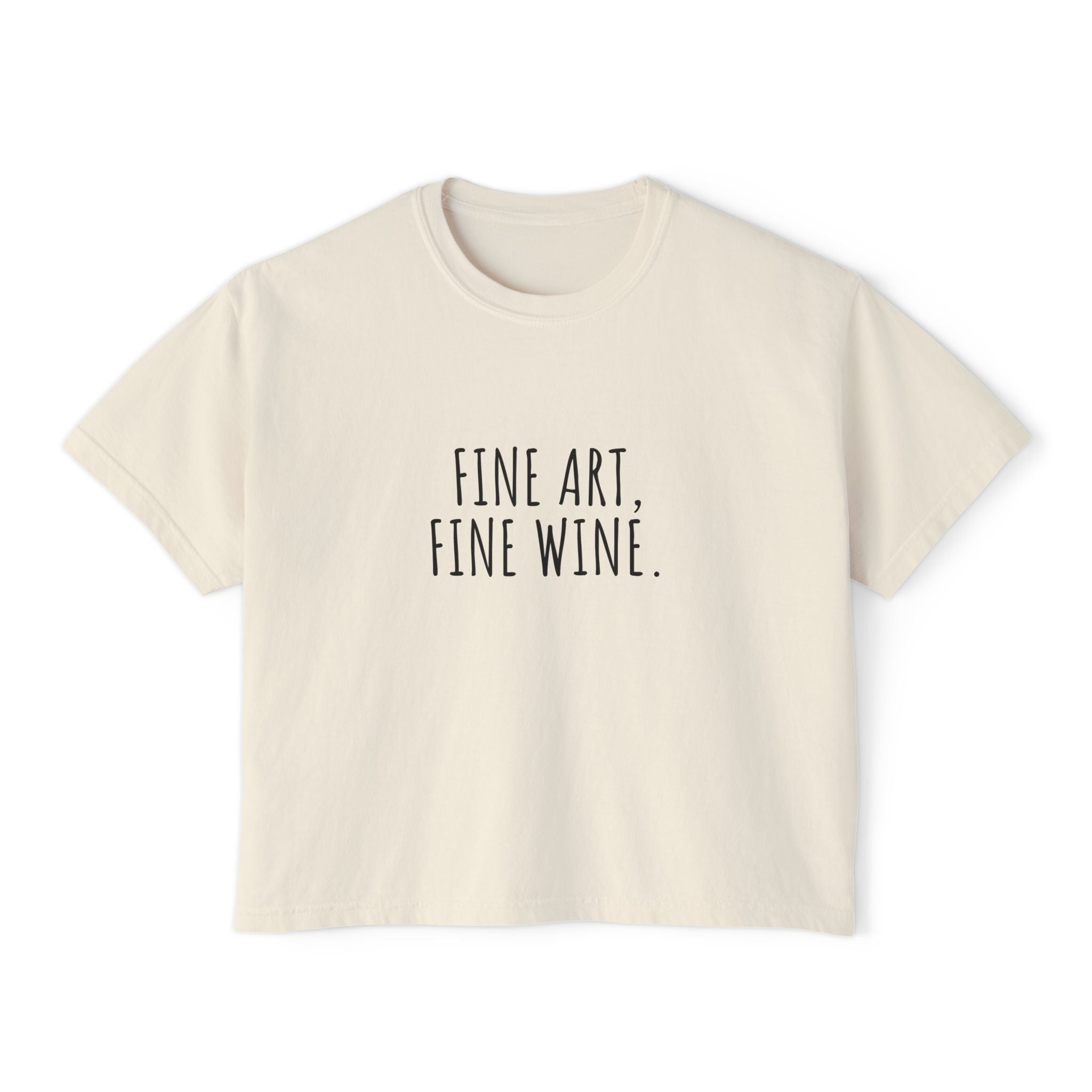 Boxy Artist Shirt | Fine Art, Fine Wine | Art Pun Series Gift - Mythos Design