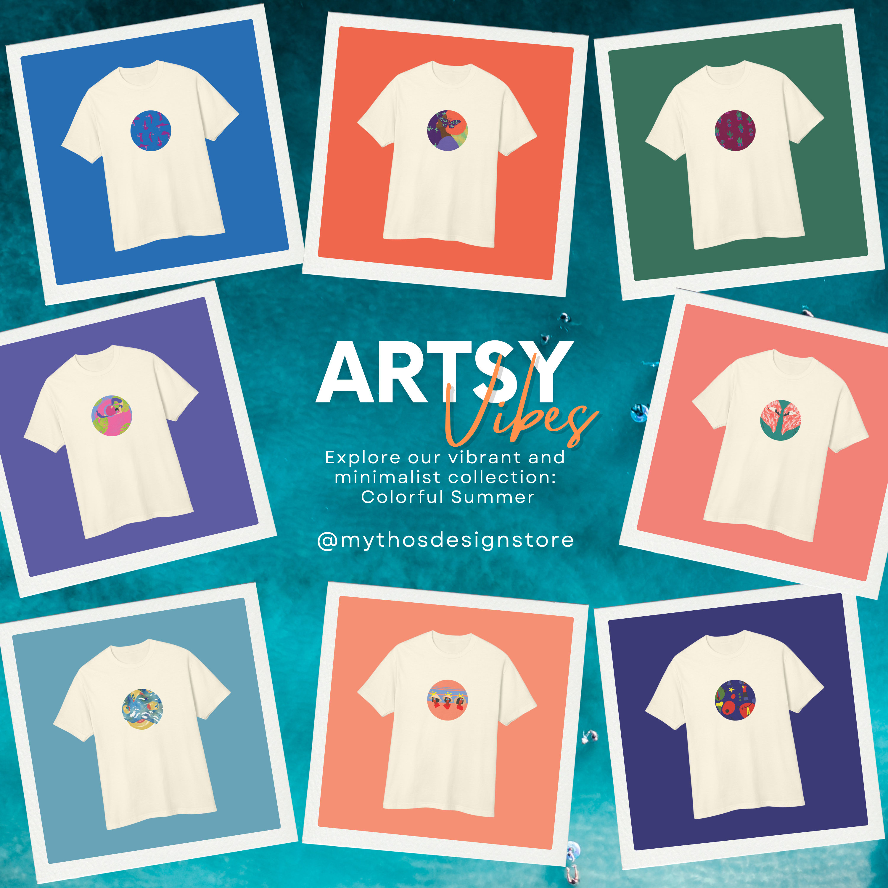 Colorful Summer, Summer Night | Abstract Miro-Inspired Tee - Mythos Design