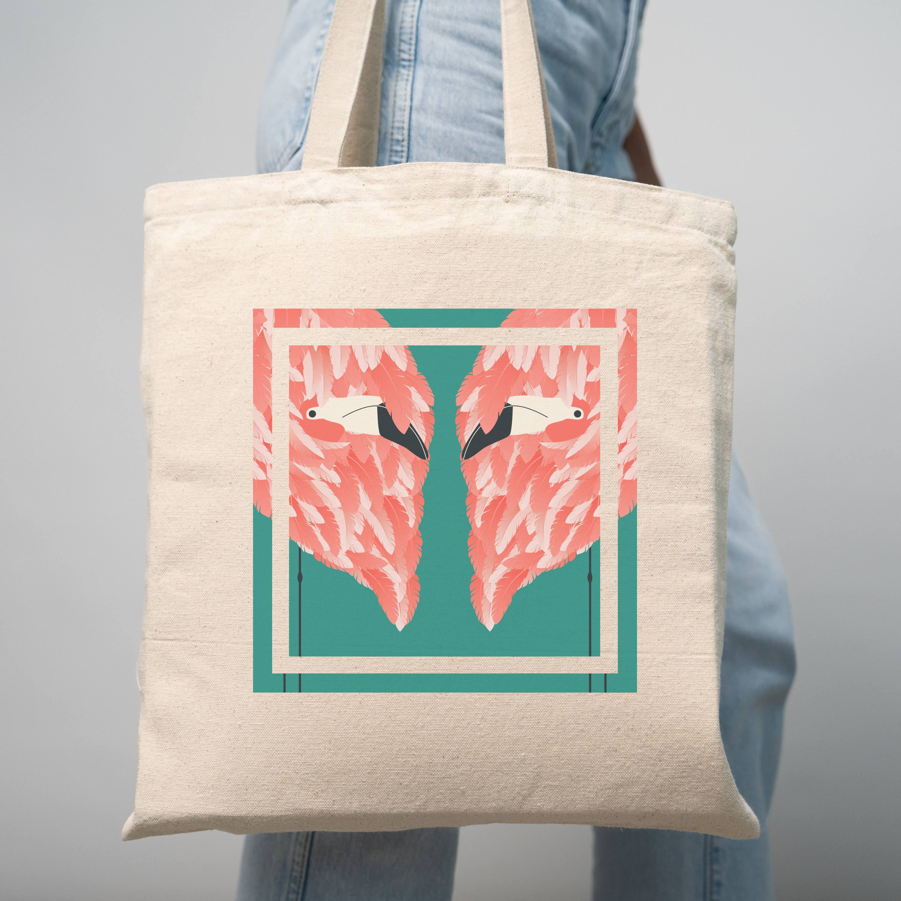 Colorful Summer, Flamingo | Tropical Bird Canvas Tote - Mythos Design