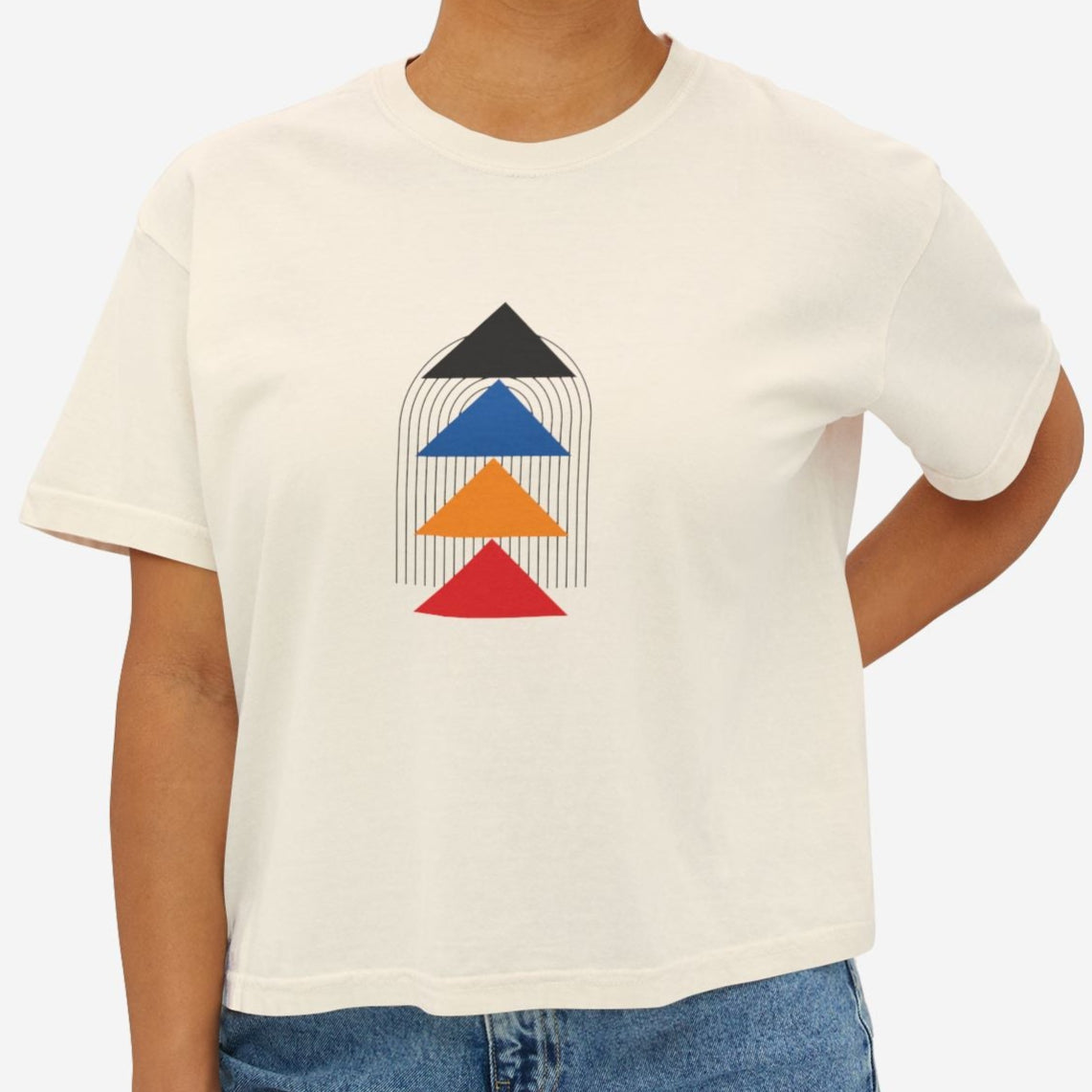 Bauhaus Boxy Tees, Pathway Ascend | Graphic Art Shirt - Mythos Design