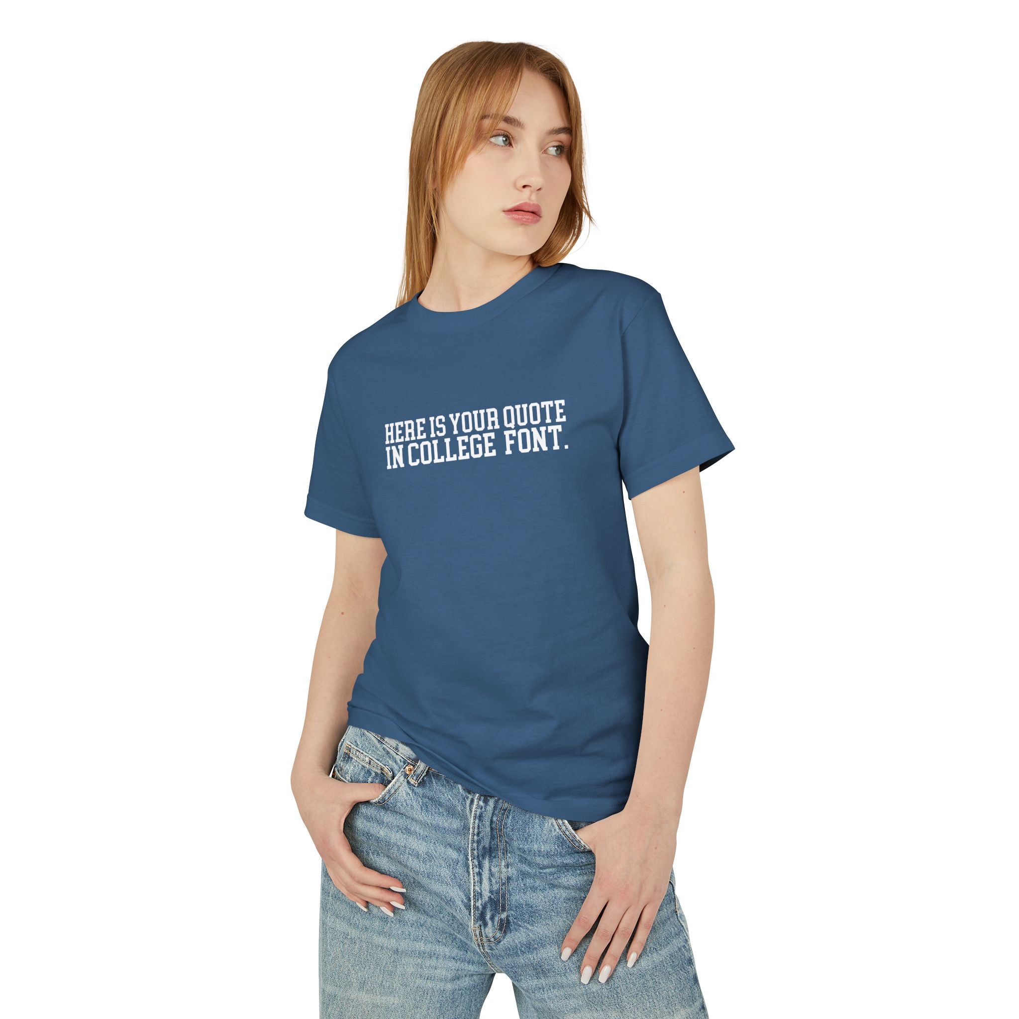 Custom Quotes Garment Dyed Unisex T-Shirt | Varsity Font Design - Mythos Design