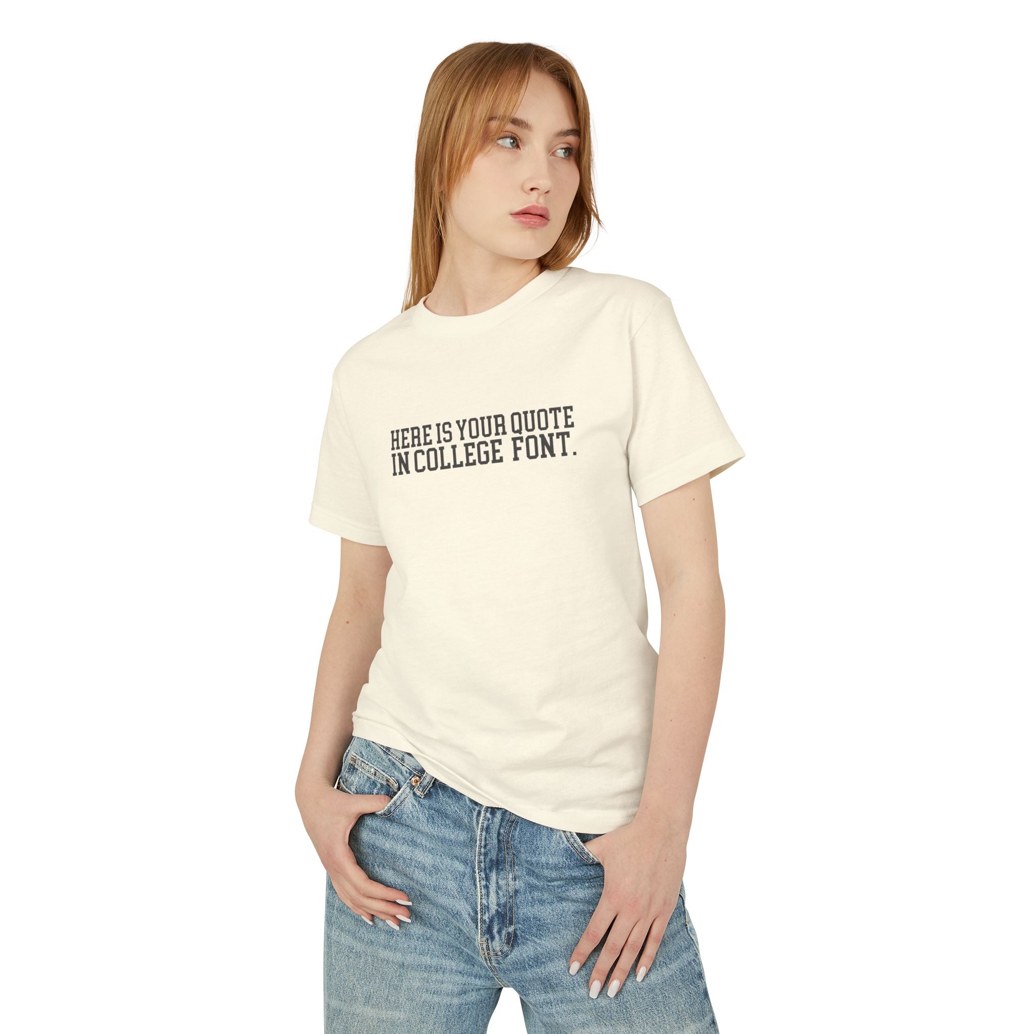 Custom Quotes Garment Dyed Unisex T-Shirt | Varsity Font Design - Mythos Design