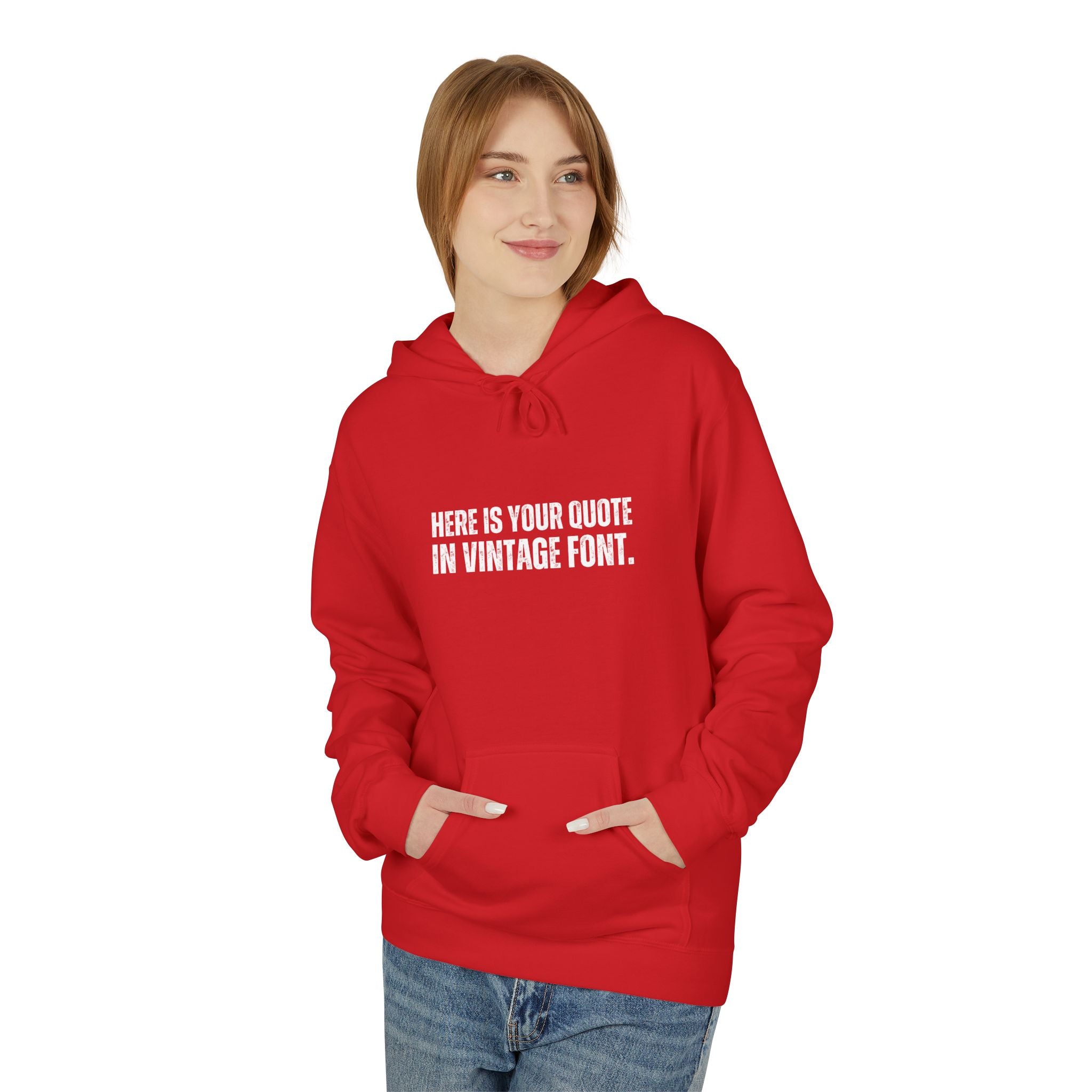 Custom Quotes Fleece Hoodie | Vintage Font Design - Mythos Design