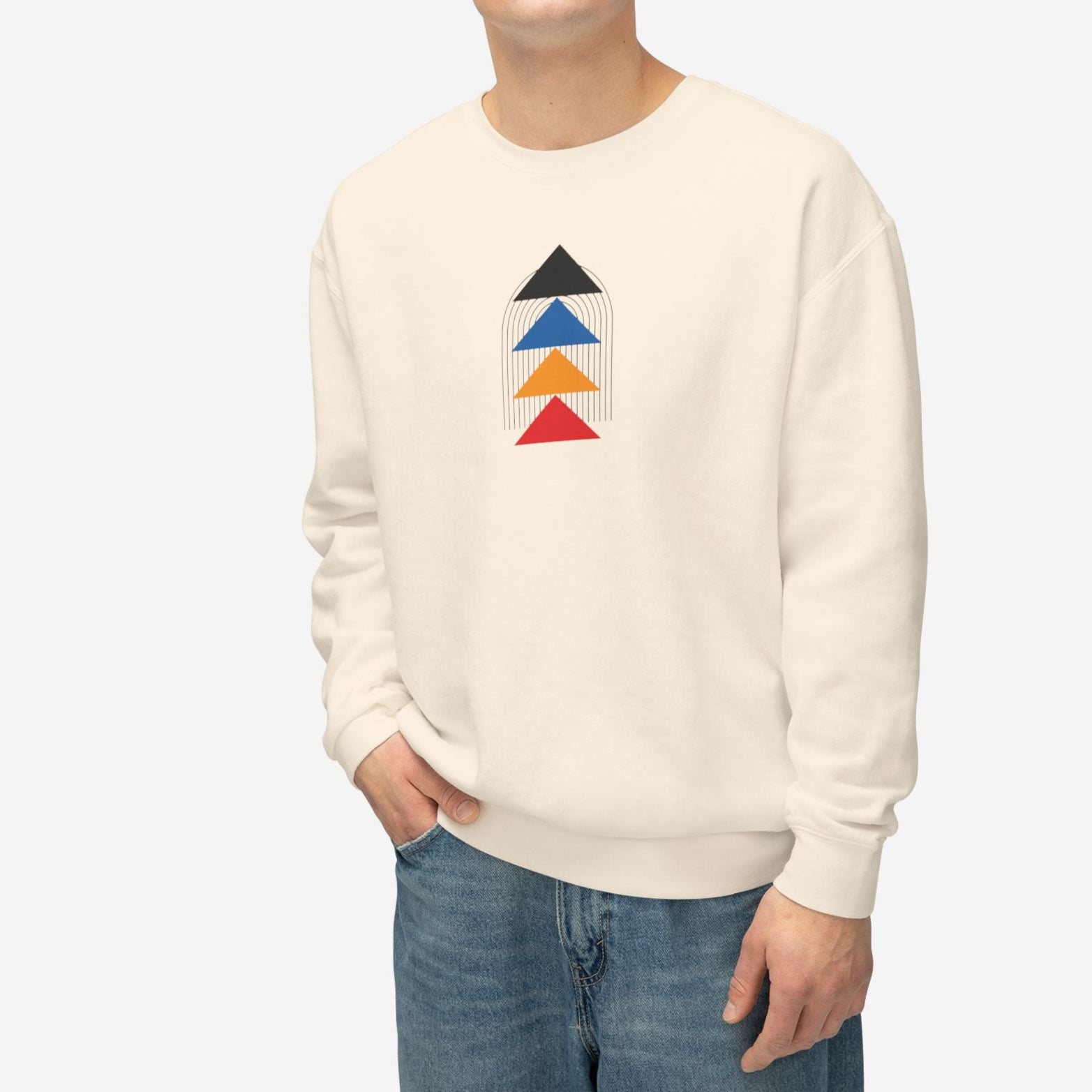 Bauhaus Collection, Pathway Ascend | Geometric Cotton Sweatshirt - Mythos Design