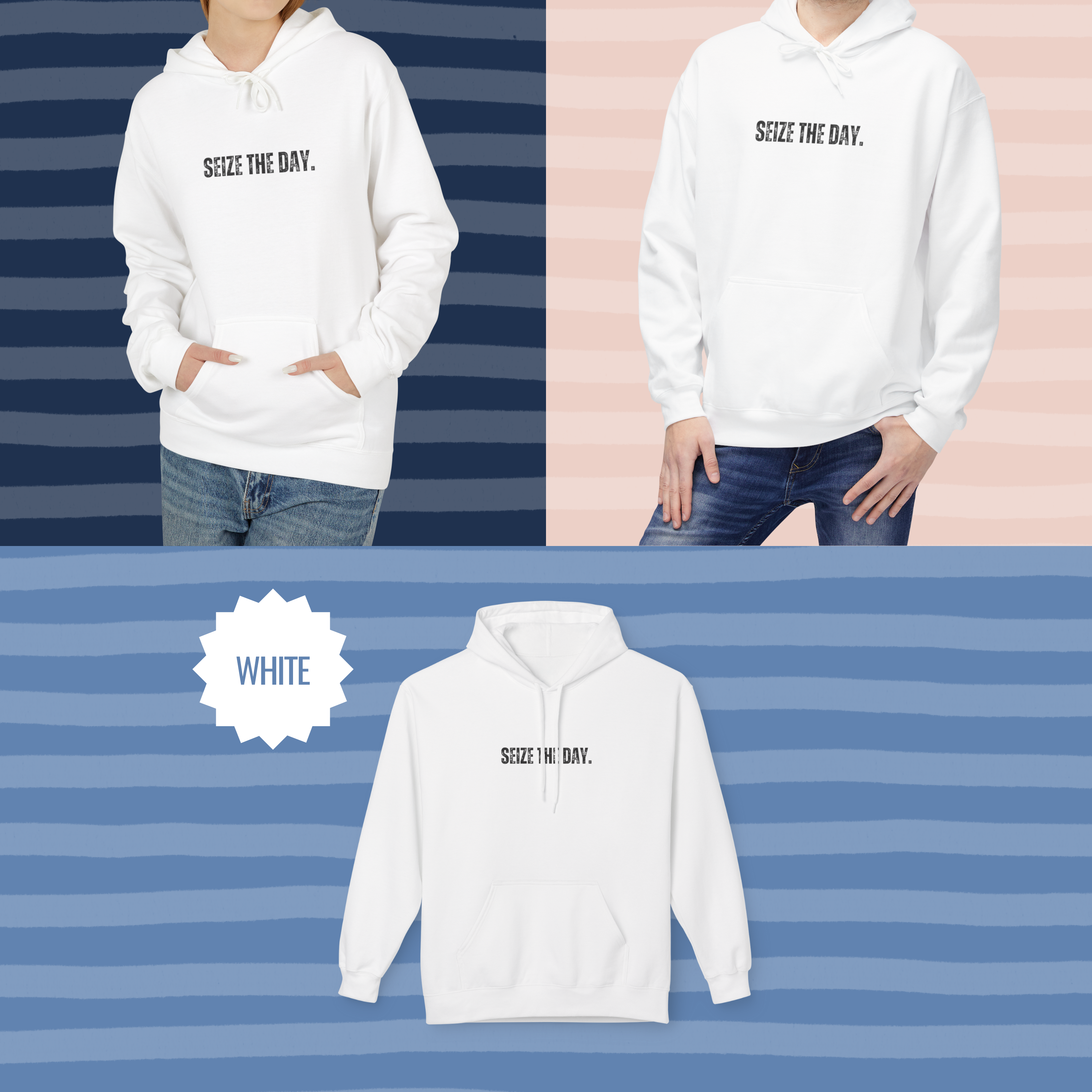 Ancient Quotes Fleece Hoodie | Seize the Day - Mythos Design