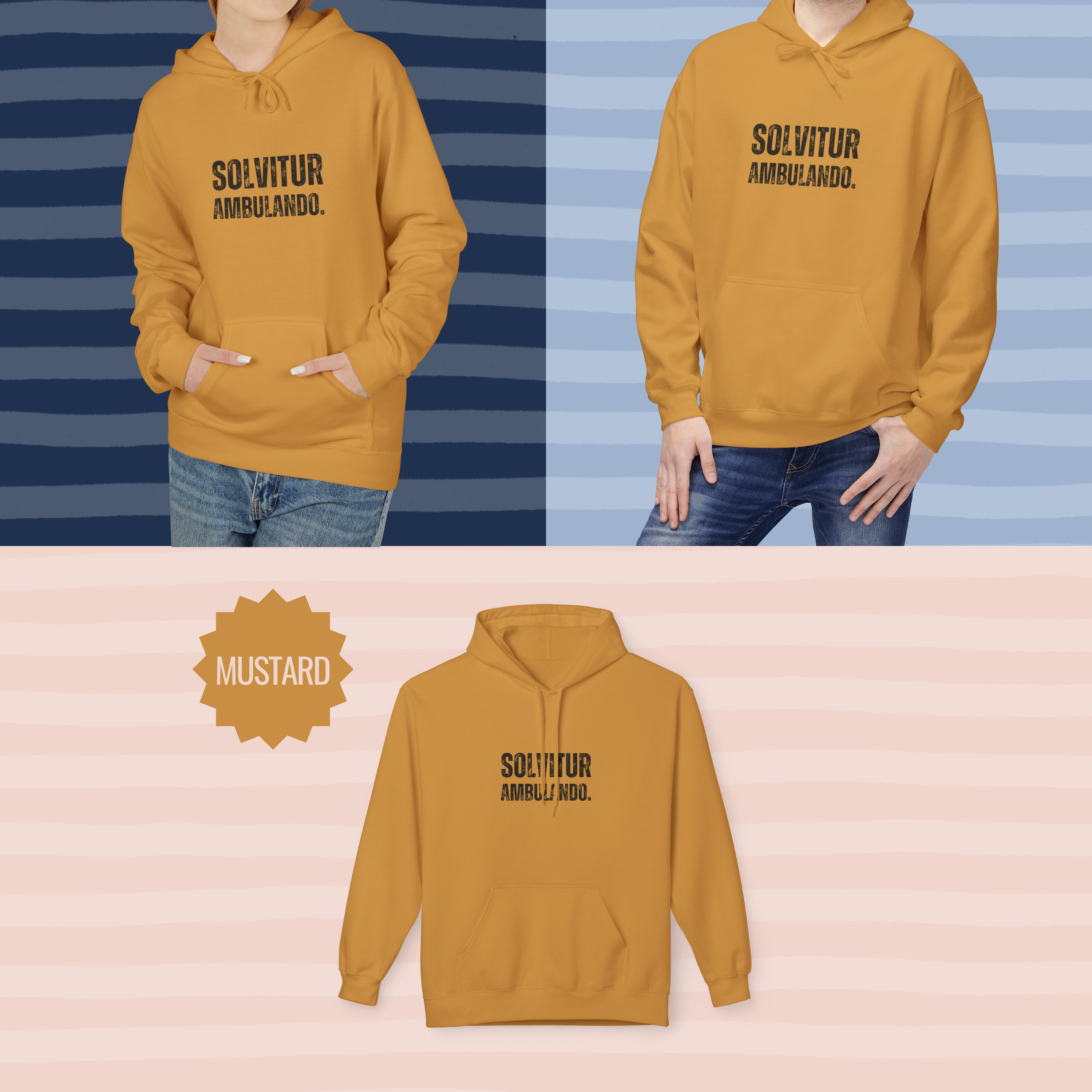 Ancient Quotes Fleece Hoodie | Solvitur Ambulando - Mythos Design