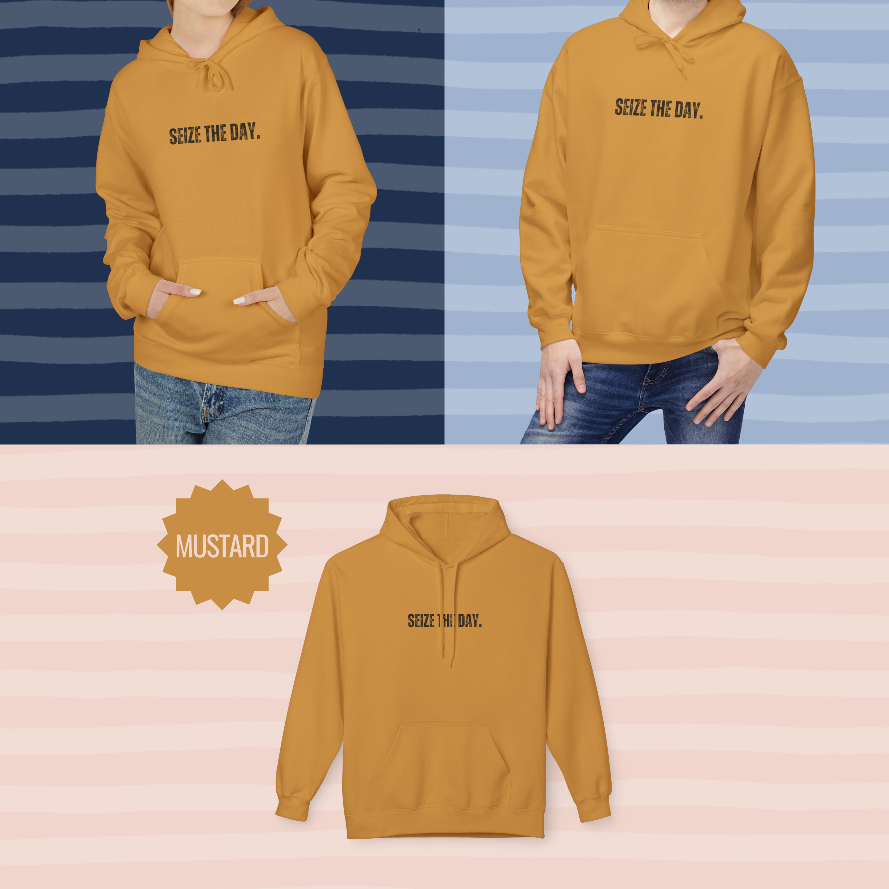 Ancient Quotes Fleece Hoodie | Seize the Day - Mythos Design