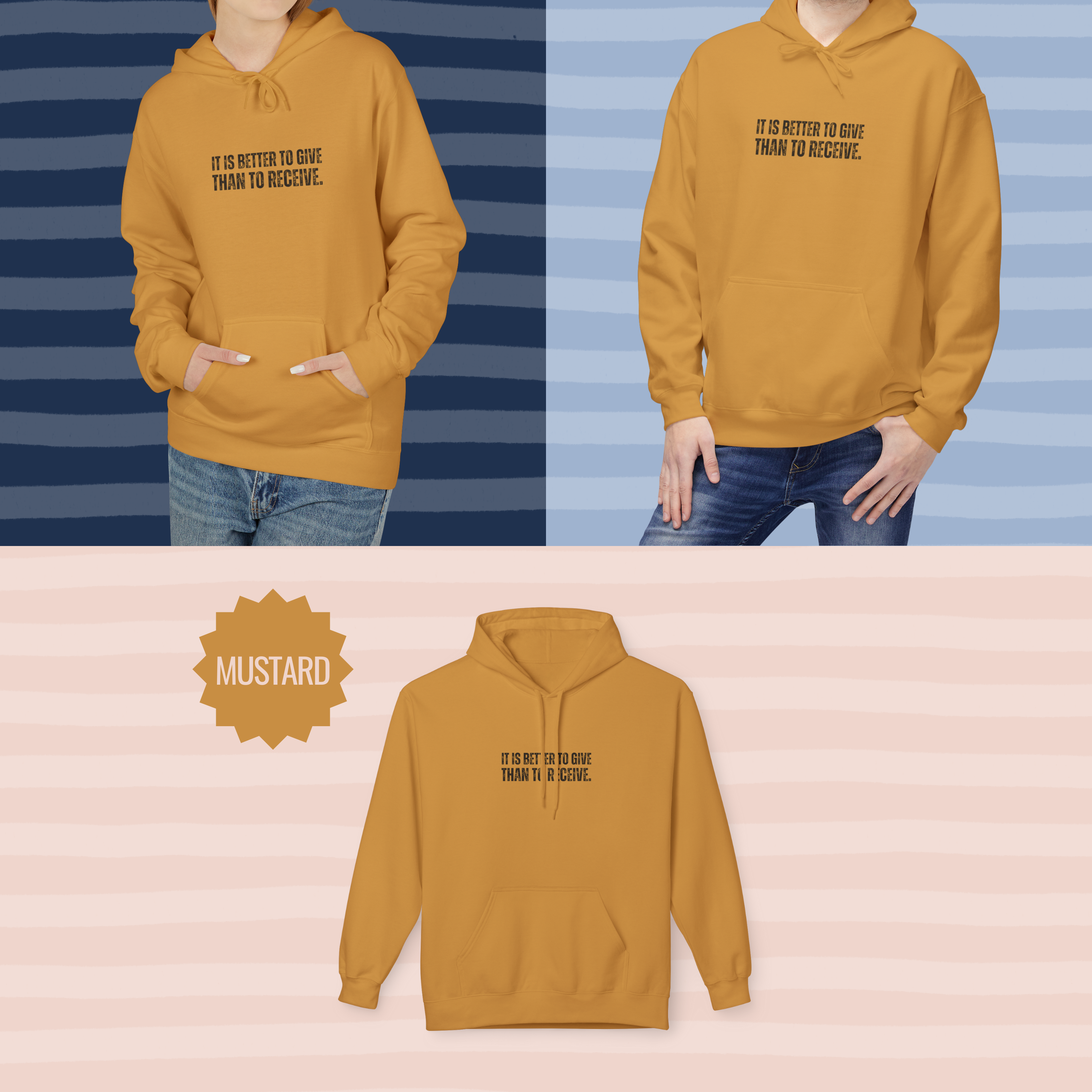 Ancient Quotes Fleece Hoodie | It is Better to Give Than to Receive - Mythos Design